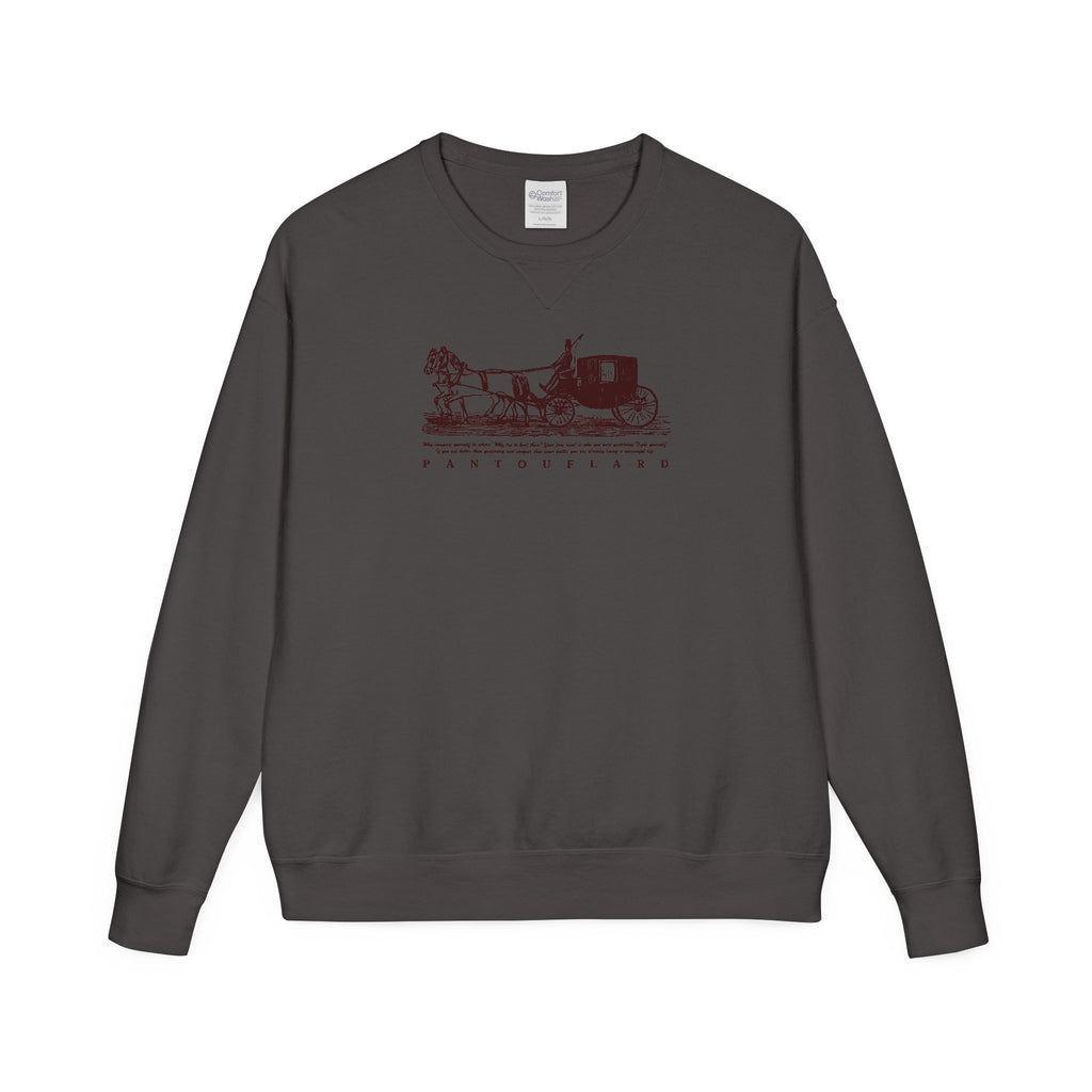 Old Money Equestrian Heritage Crewneck - The Nostalgic Journey I (Dark Academia Garment-Dyed Sweatshirt)