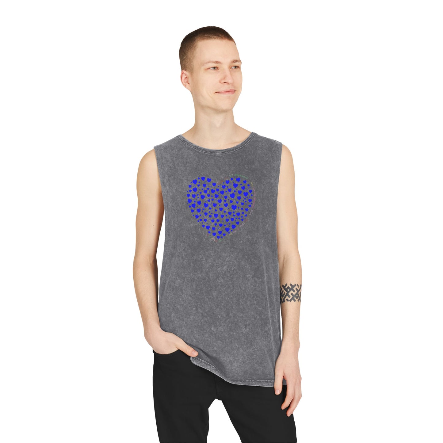 Unisex Casual Tank Top (Blue Heart)