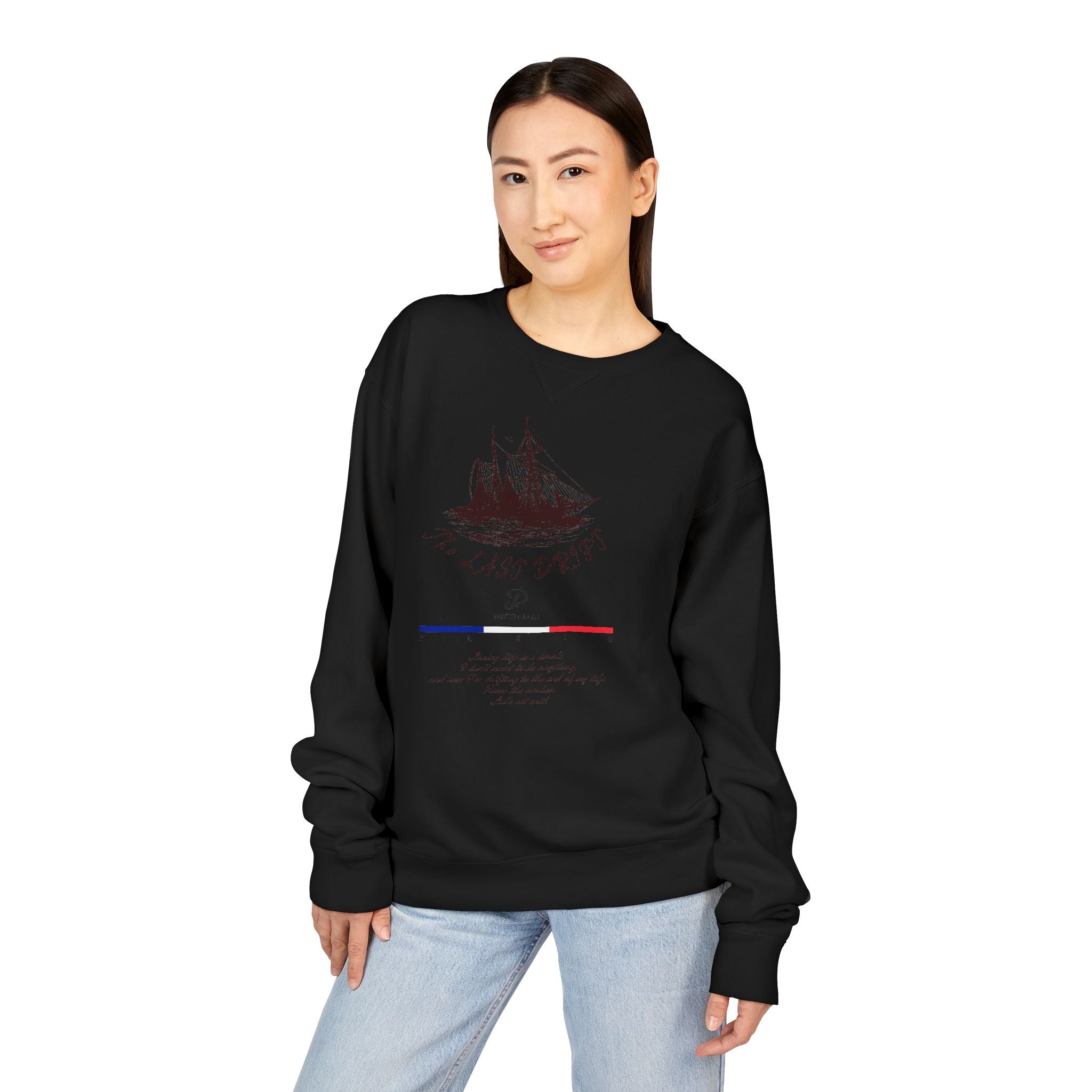 Old Money Nautical Heritage Crewneck - The Last Drift I (Paris Aesthetic Garment-Dyed Sweatshirt)