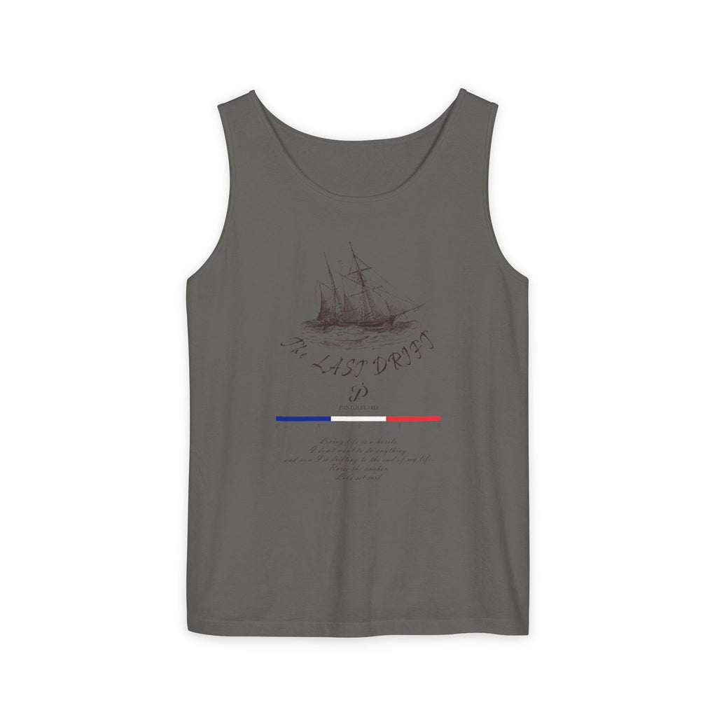 Unisex White Last Drift Cotton Garment-Dyed Tank Top