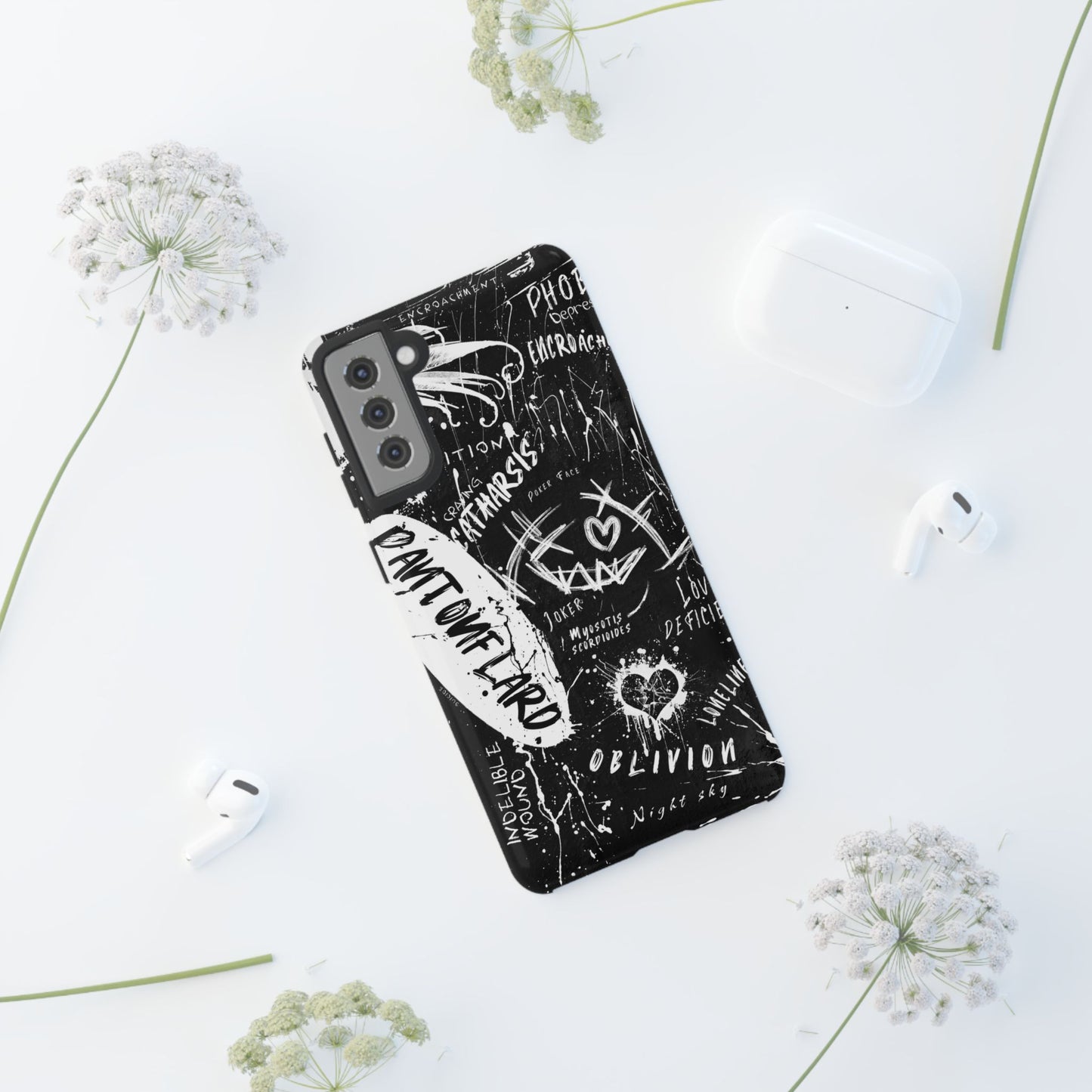 Fundas resistentes: funda atrevida para iPhone, Galaxy, Google Pixel, diseño de grafiti negro, estética urbana, regalo para amantes del arte, accesorios de teléfono modernos, estilo callejero