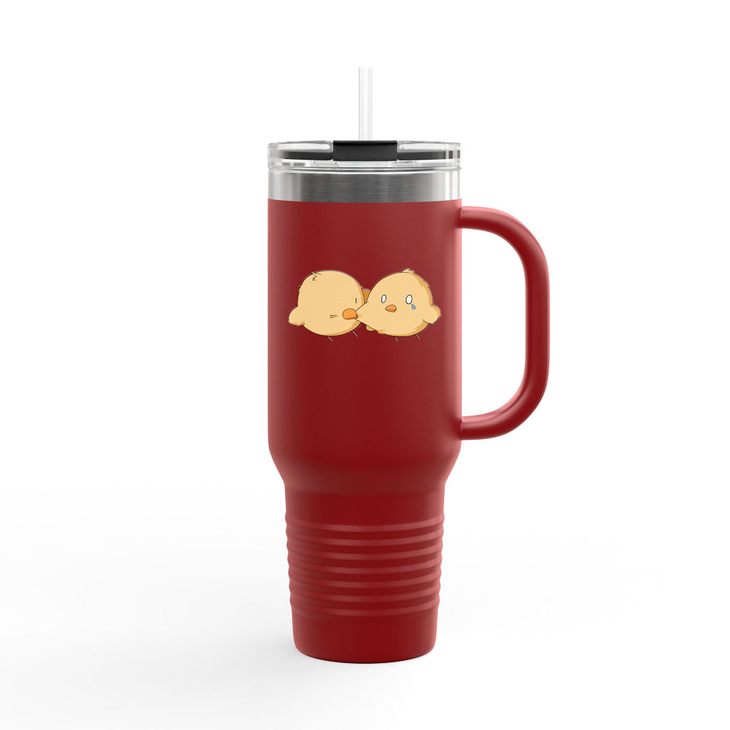 Mint Green Cute Biting Chicks 40oz Stainless Steel Insulated Travel Mug