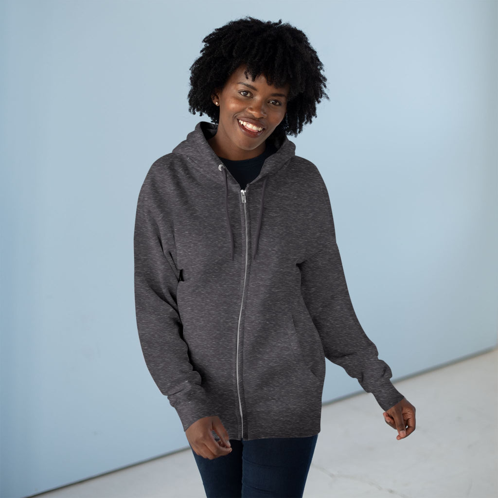Unisex Black Pantouflard Chick Cotton Blend Zip Hoodie