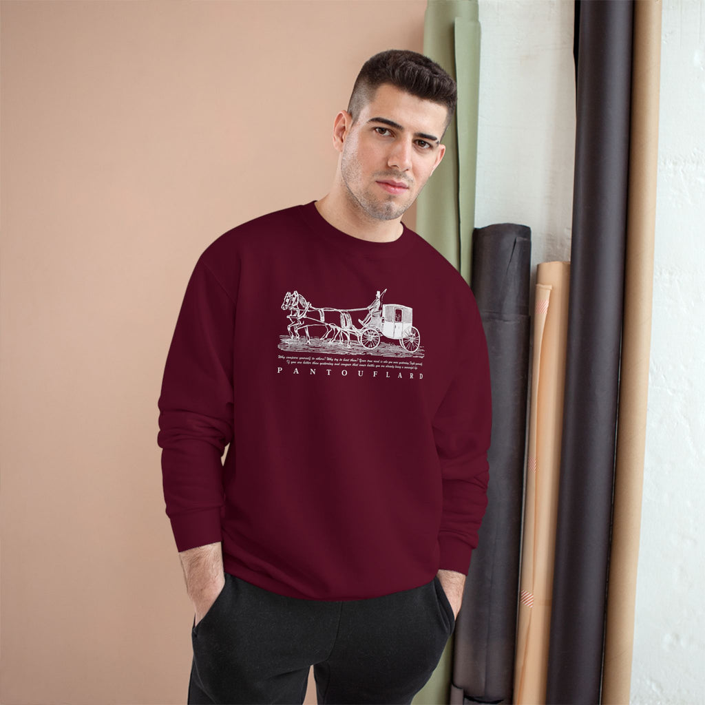 Old Money Equestrian Champion Crewneck - Royal White Carriage (Authentic Varsity Streetwear)