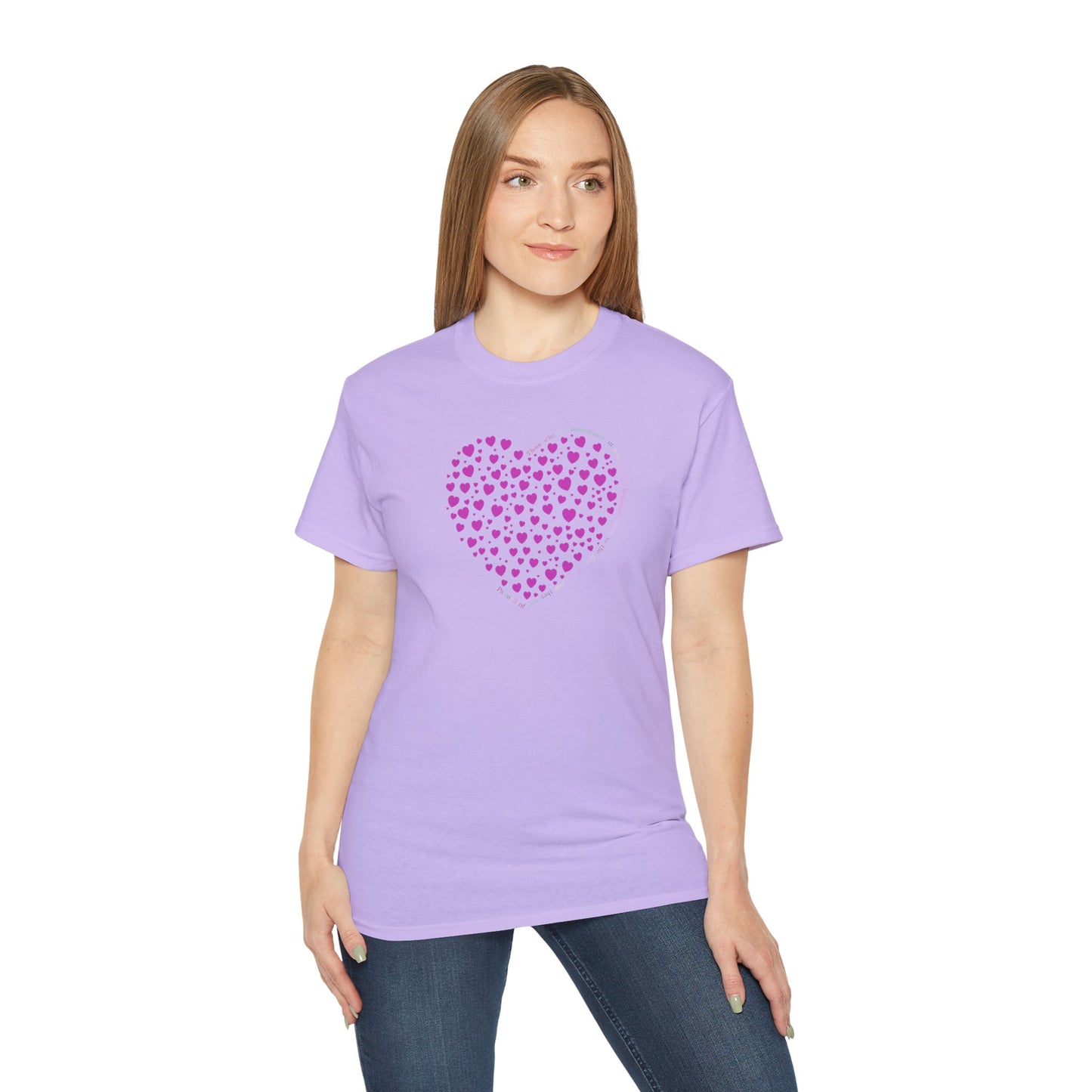 Pink Heart Unisex short sleeved T-shirt