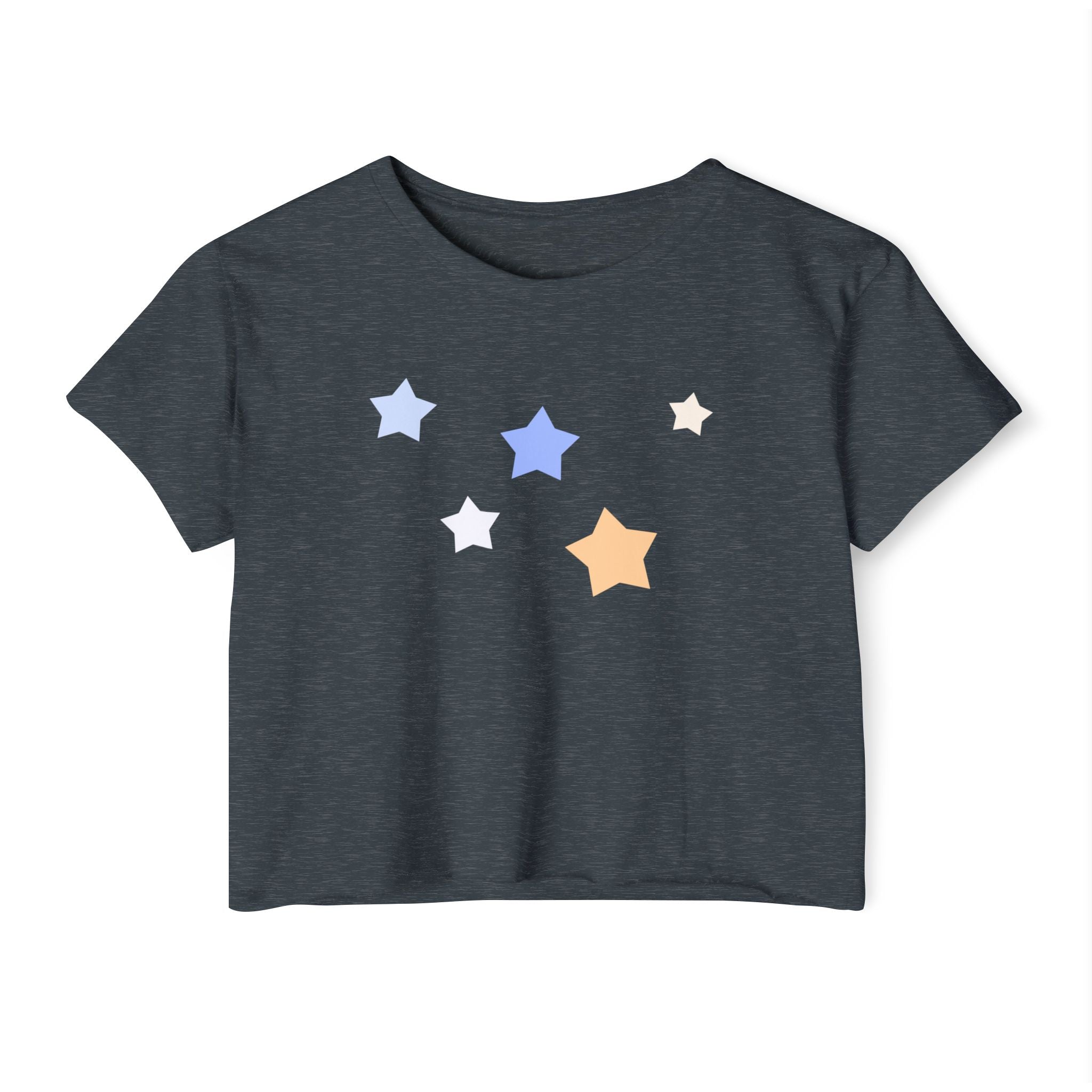 Women's Cassiopeia Constellation Graphic Crop Top - W-Shape Lightweight Festival Shirt