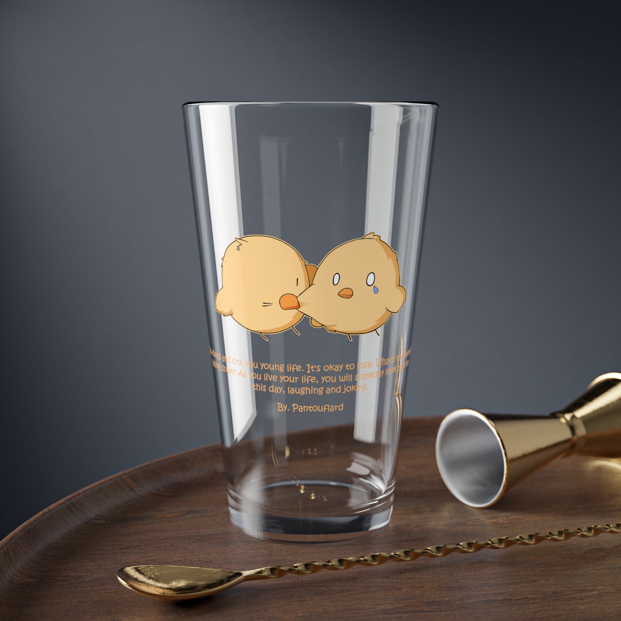 Clear Pantouflard 'Comforting Chicks' Empathetic Solid Glass Mixer