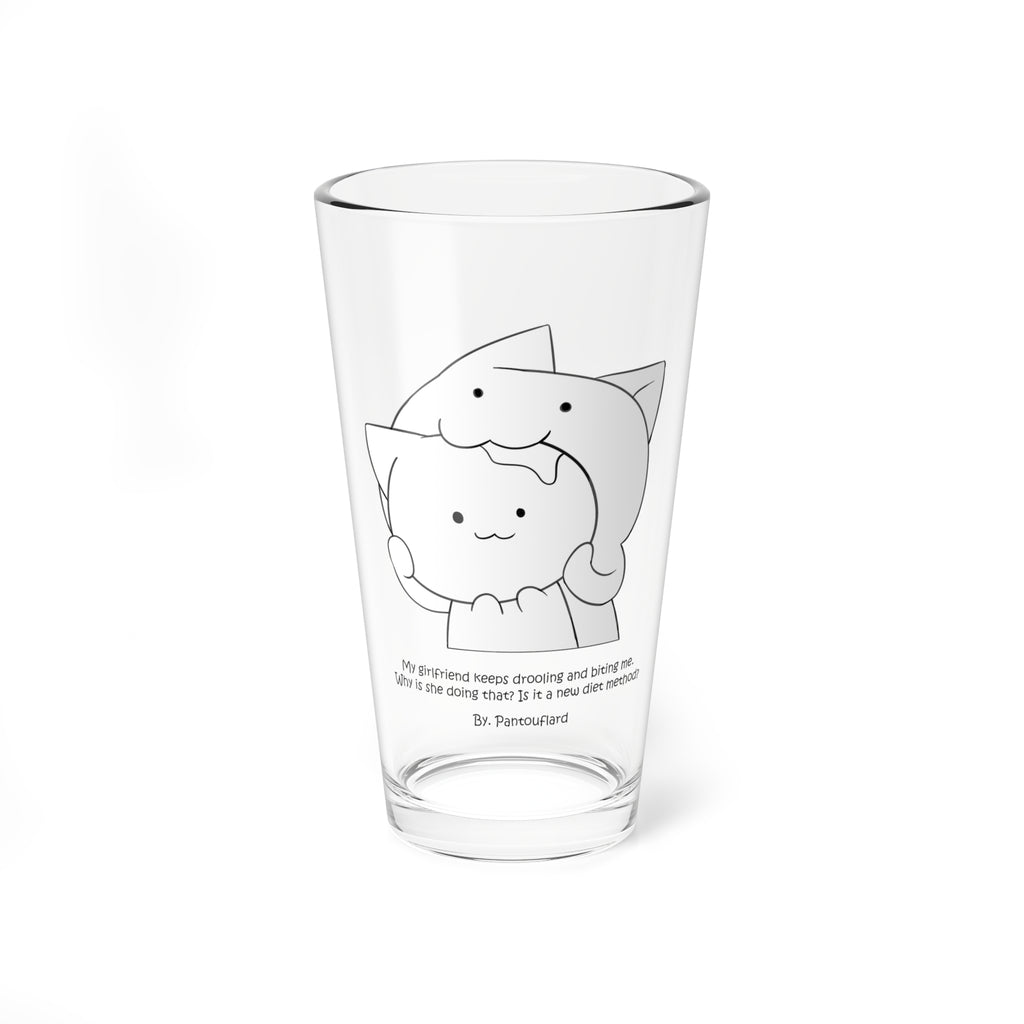 Clear Pantouflard 'Biting Cat' Comic Solid Glass Mixer