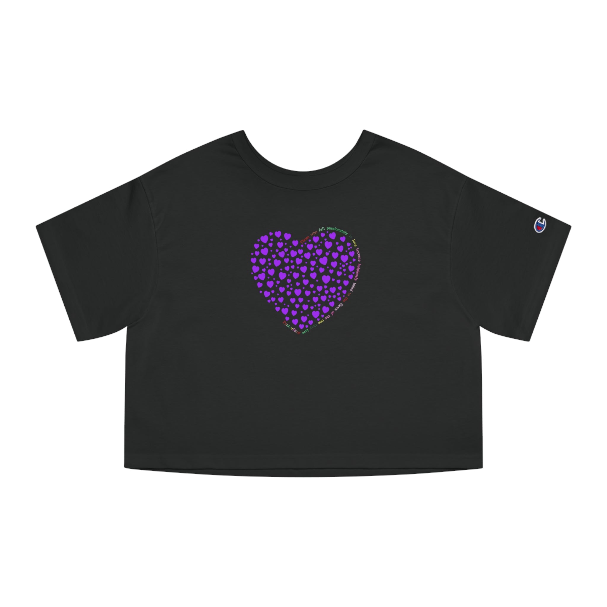 Champion® Simple Cropped T-Shirt (Lila Herz)