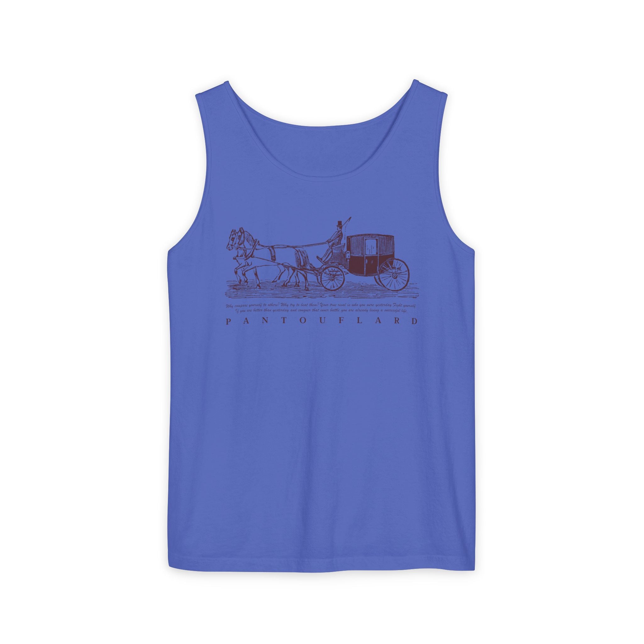 Unisex Brick Red Pantouflard Carriage Cotton Garment-Dyed Tank Top