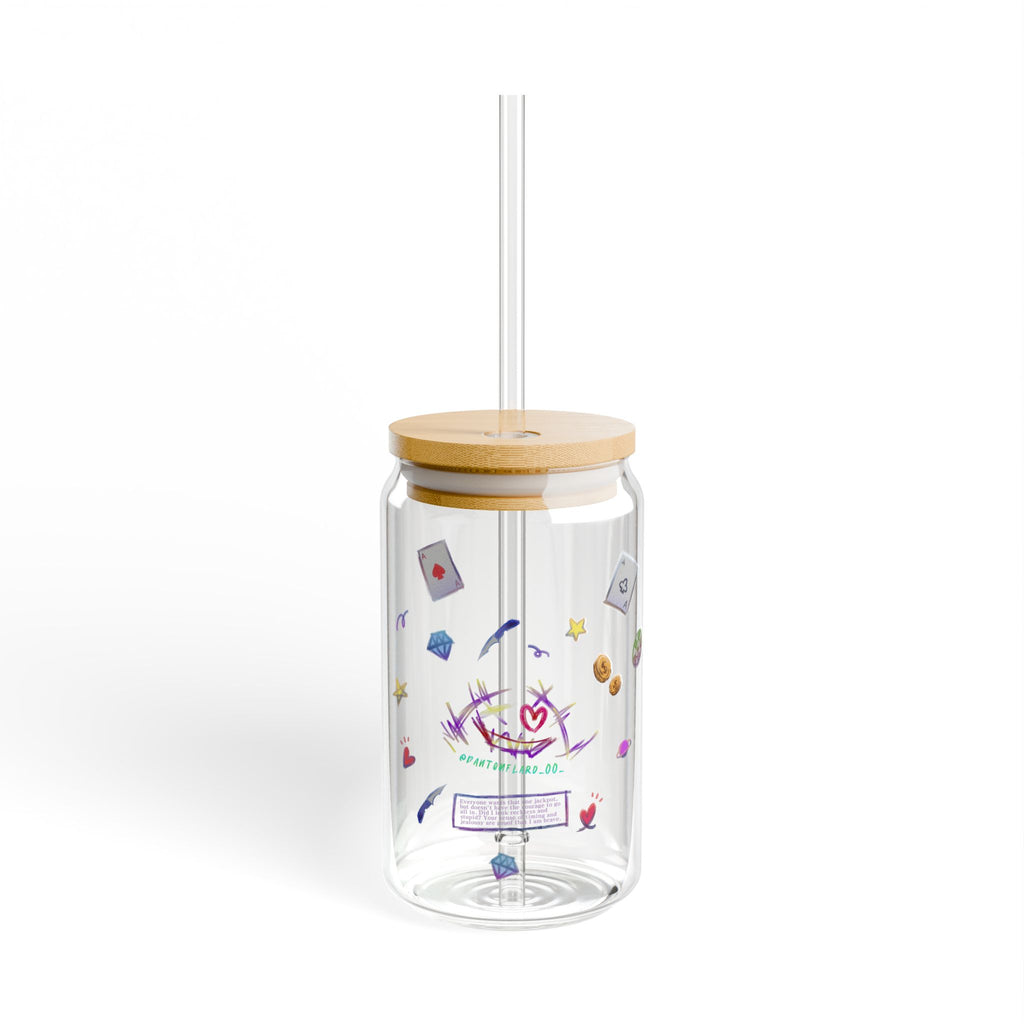 Clear Fiesta Taco Guide Typography 16oz Tempered Glass Sipper Cup