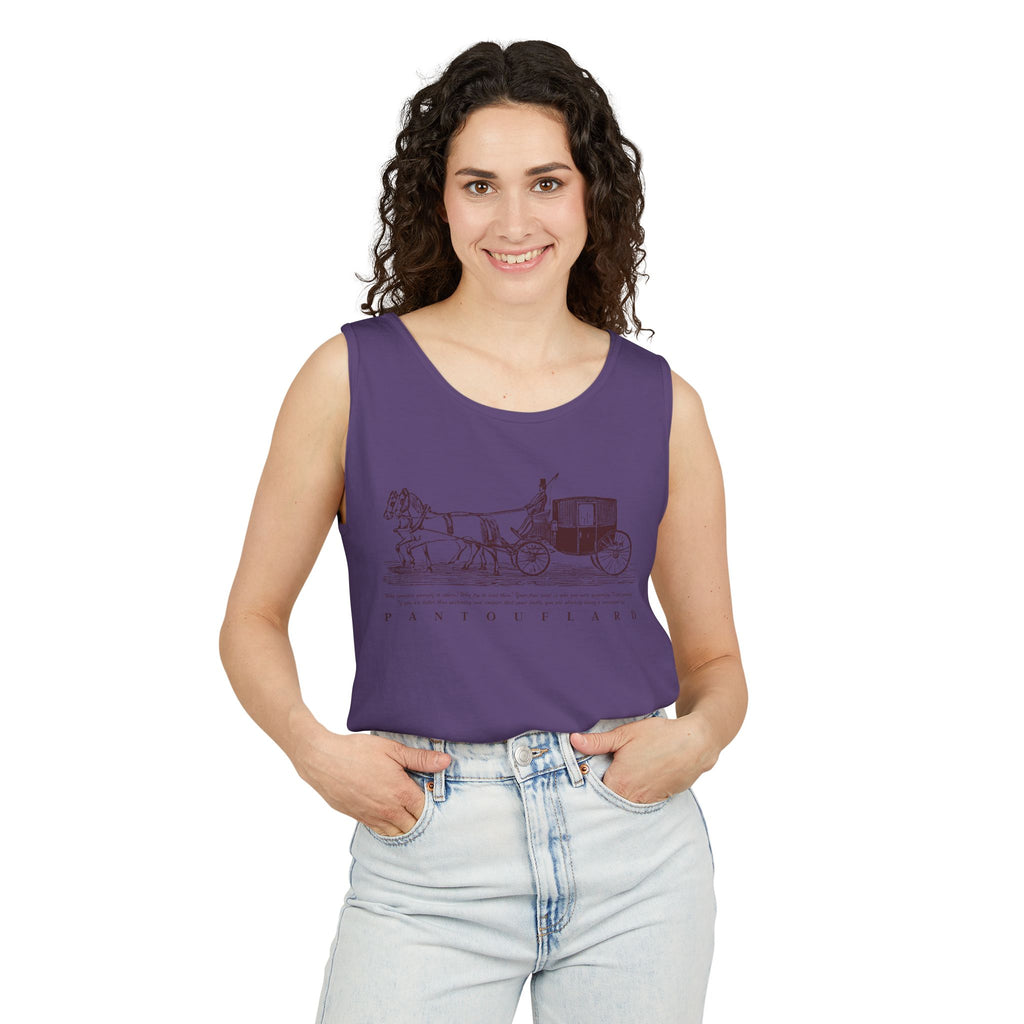 Unisex Brick Red Pantouflard Carriage Cotton Garment-Dyed Tank Top
