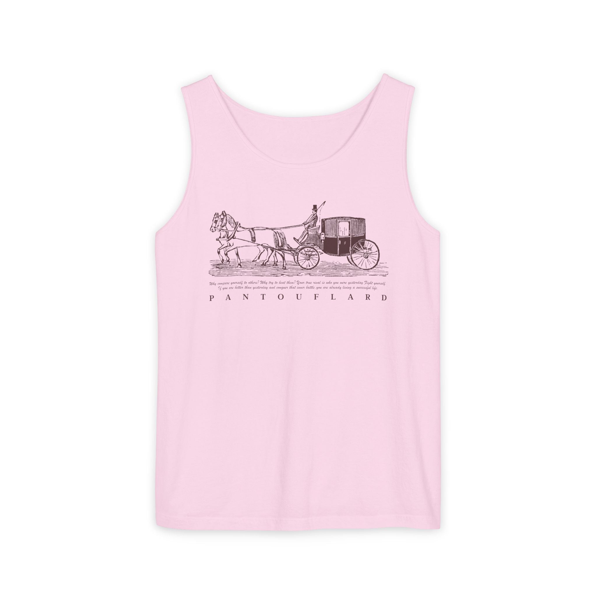 Unisex Brick Red Pantouflard Carriage Cotton Garment-Dyed Tank Top