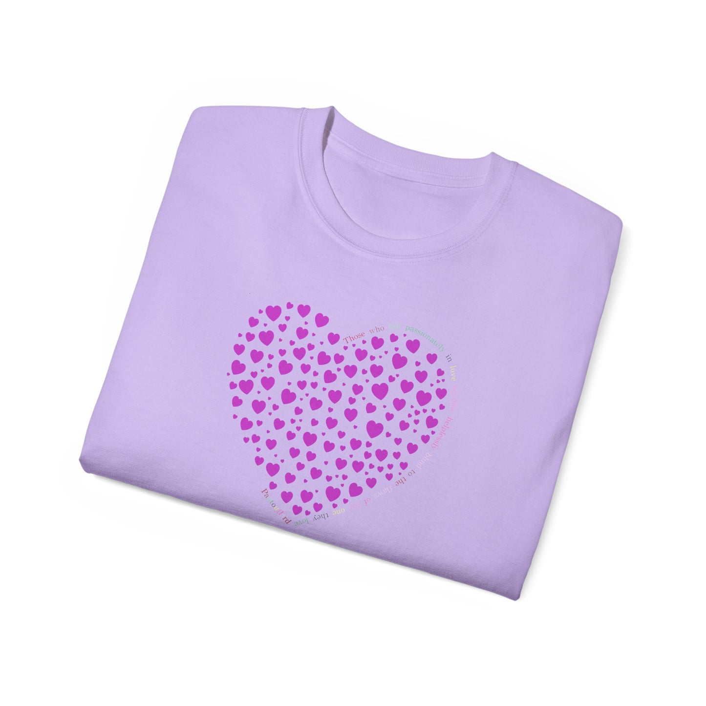 Powder Pink Heart Unisex short sleeved T-shirt