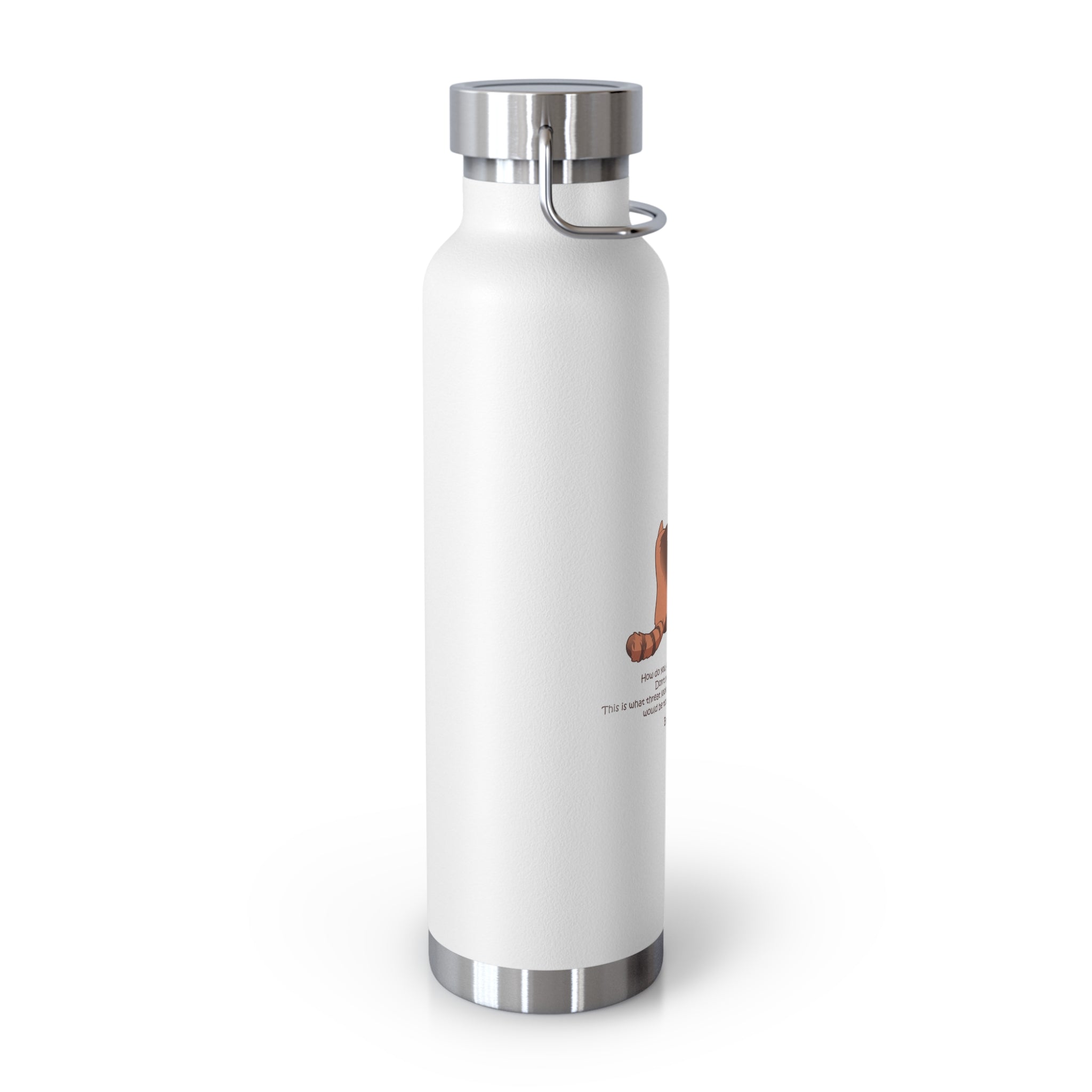 Cyan Blue Cute Standing Red Pandas Quote 22oz Copper Vacuum Insulated Bottle