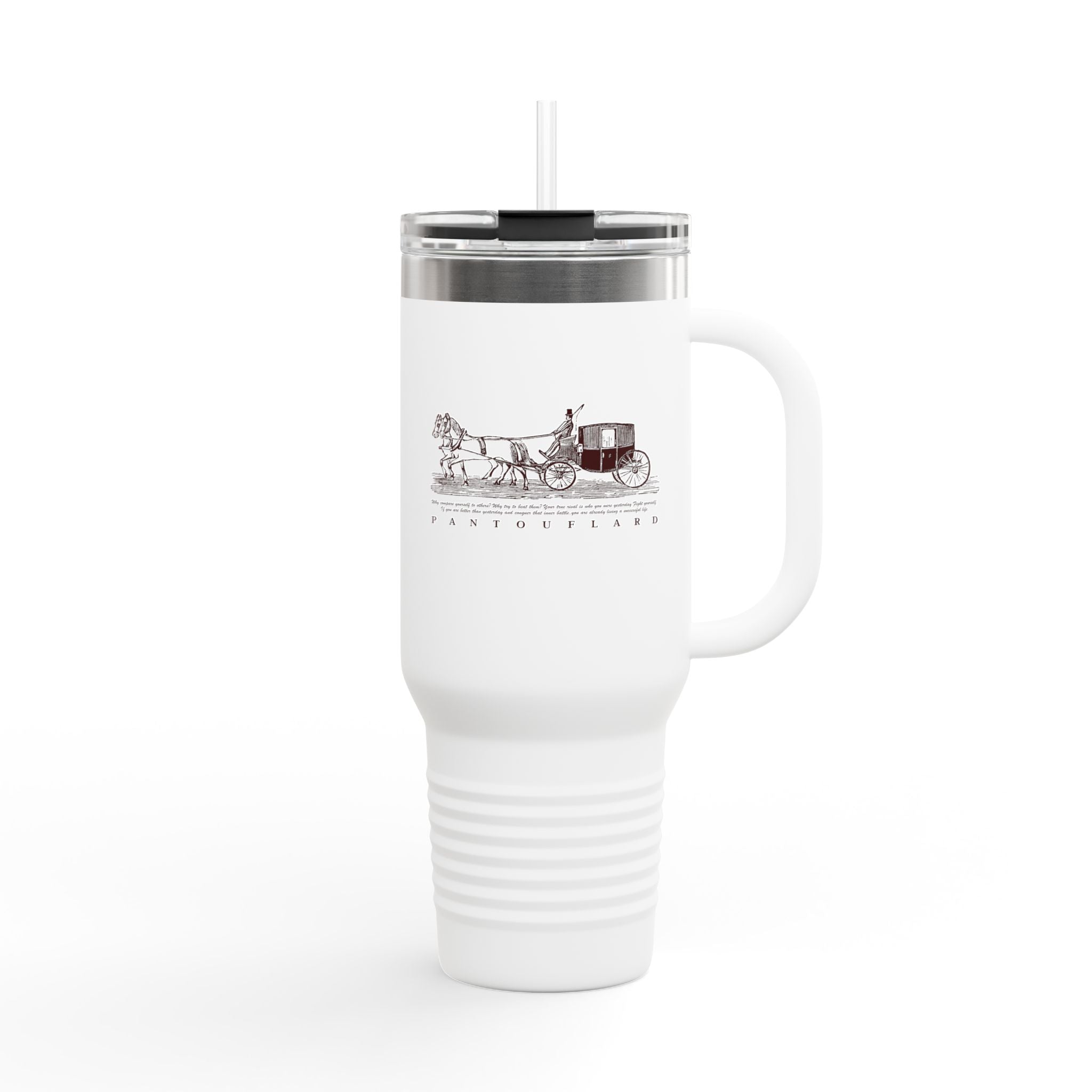 Olive Green Vintage Carriage Quote 40oz Stainless Steel Insulated Travel Mug