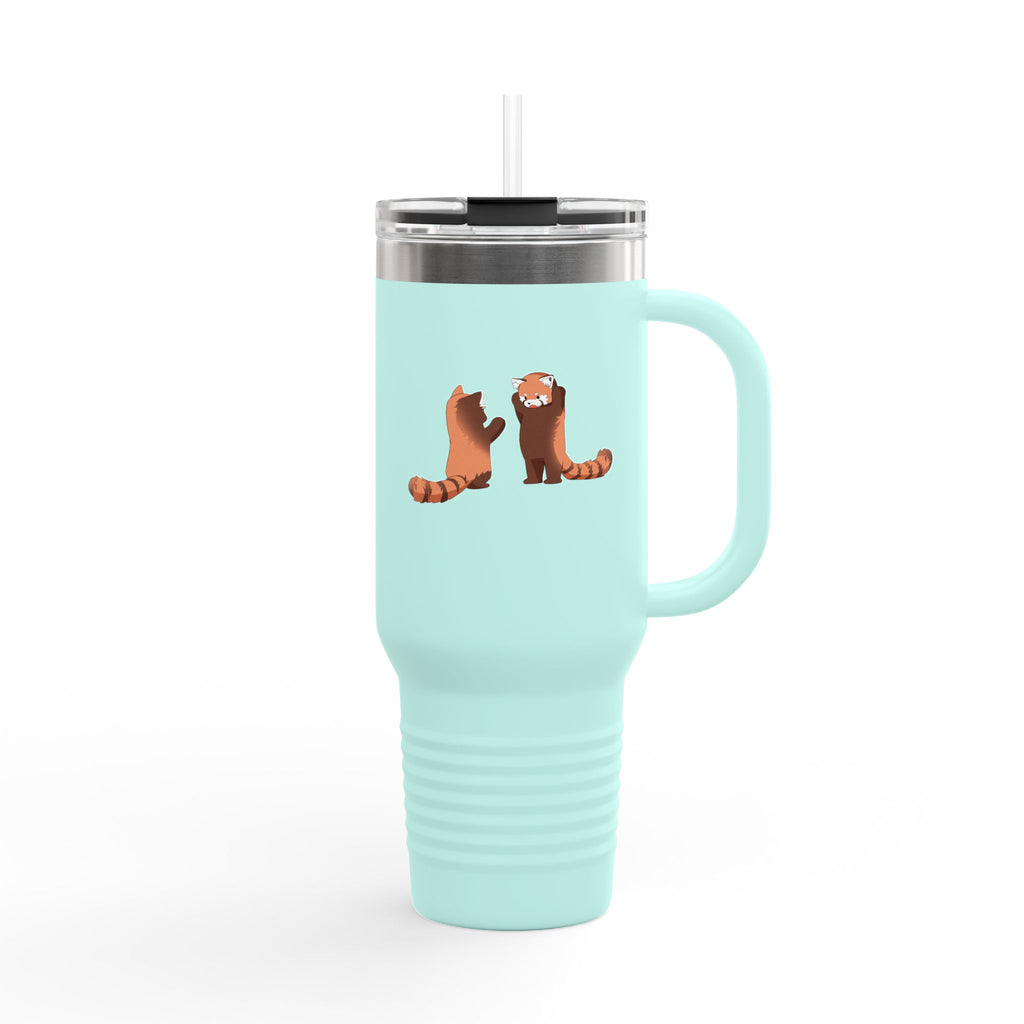 Olive Green Cute Standing Red Pandas 40oz Stainless Steel Insulated Travel Mug