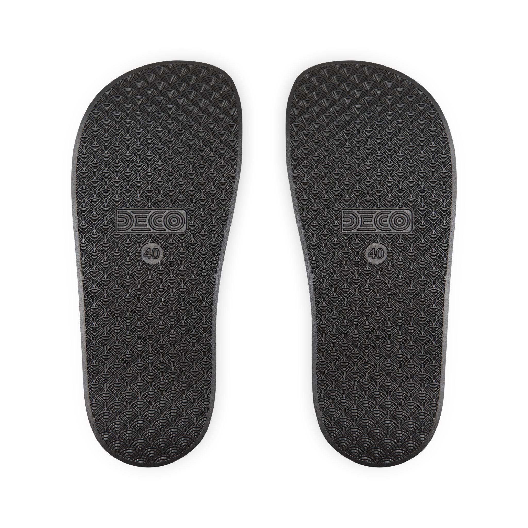 Men's Black and White Kitschy Cassiopeia Constellation Neoprene Blend Slide Sandals