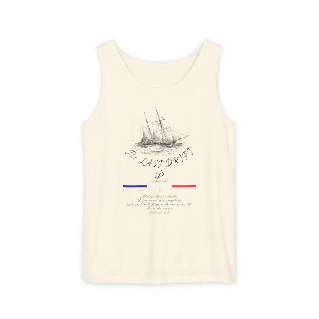 Unisex White Last Drift Cotton Garment-Dyed Tank Top