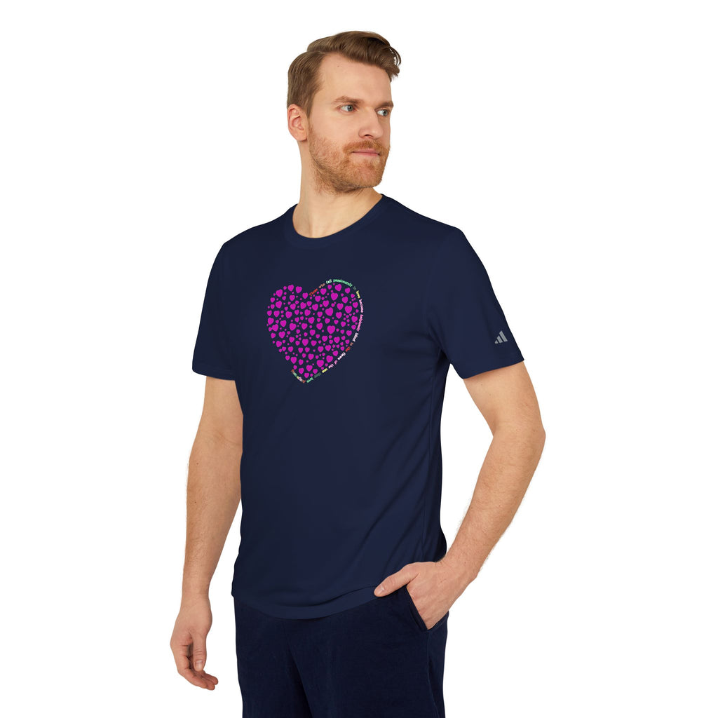 Camiseta Deportiva Unisex Adidas® con Diseño de Corazón Rosa