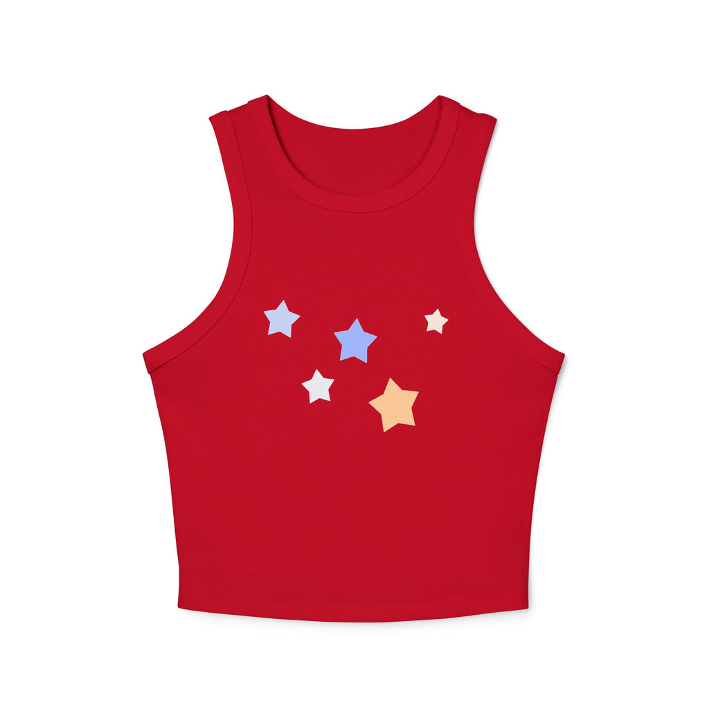 Women's Cassiopeia Constellation Graphic Micro Rib Tank Top - W-Shape Racerback Workout Tank