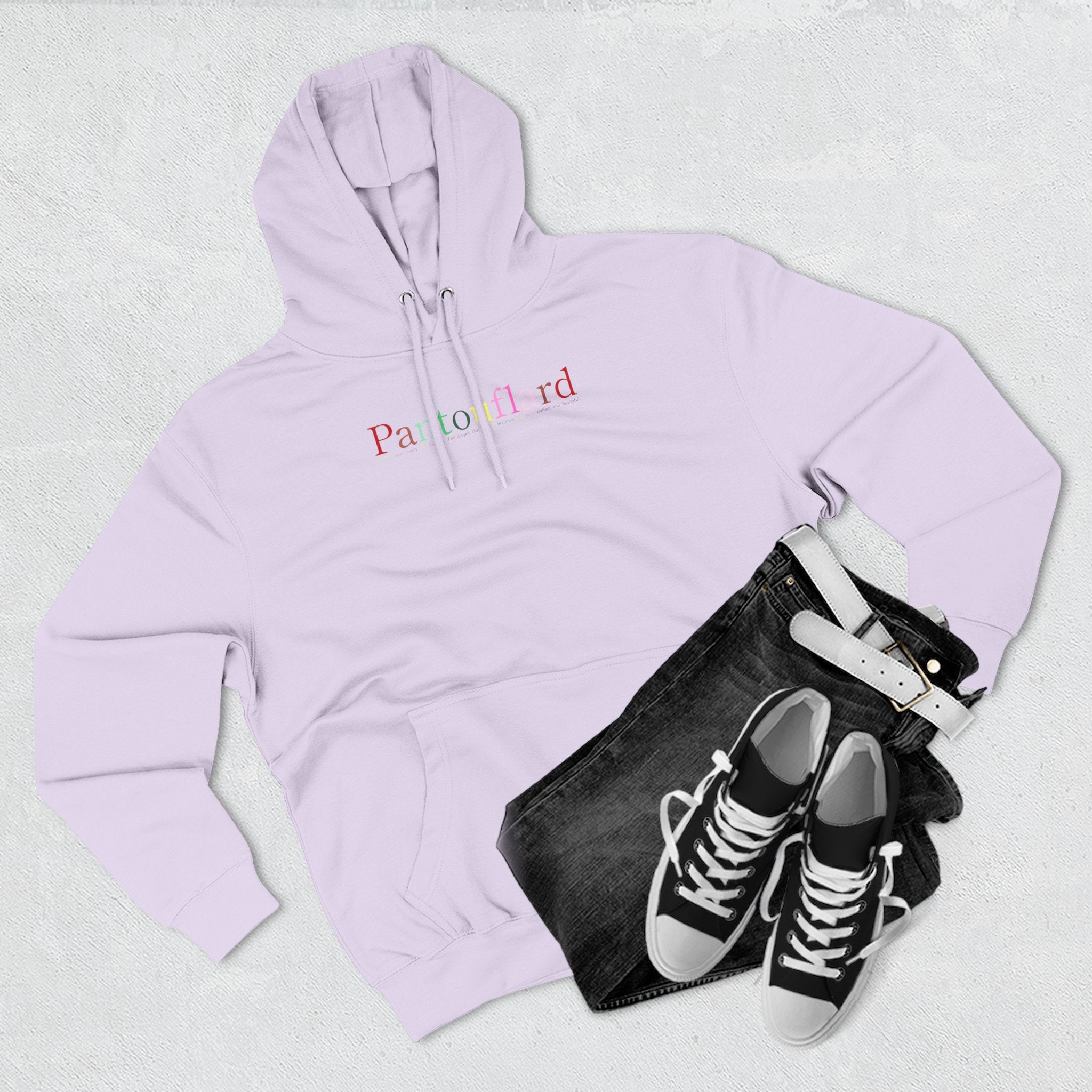 Old Money Aesthetic Premium Hoodie - Pantouflard Colorful Logo (Lane Seven 3-End Fleece)