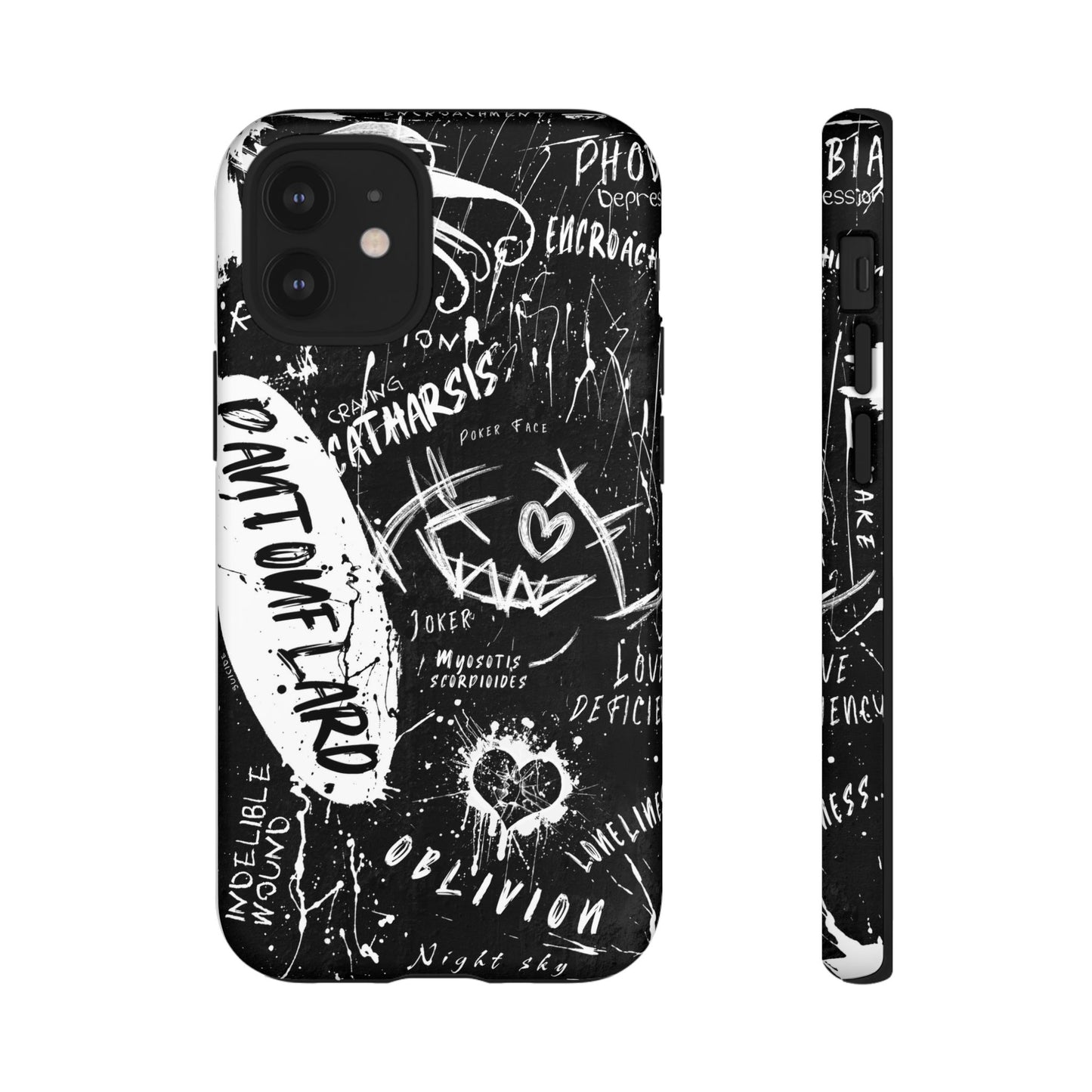 Fundas resistentes: funda atrevida para iPhone, Galaxy, Google Pixel, diseño de grafiti negro, estética urbana, regalo para amantes del arte, accesorios de teléfono modernos, estilo callejero
