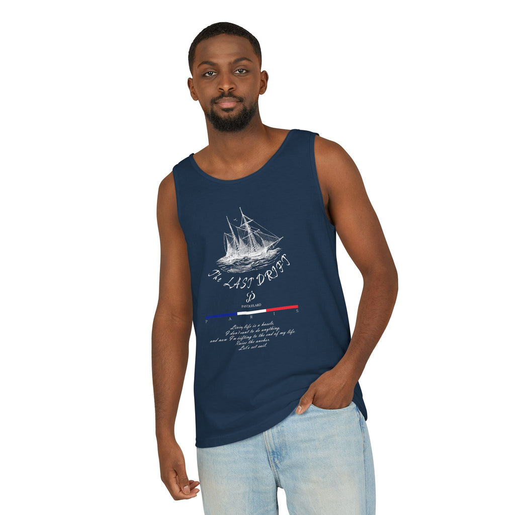 Unisex Black Last Drift Cotton Garment-Dyed Tank Top