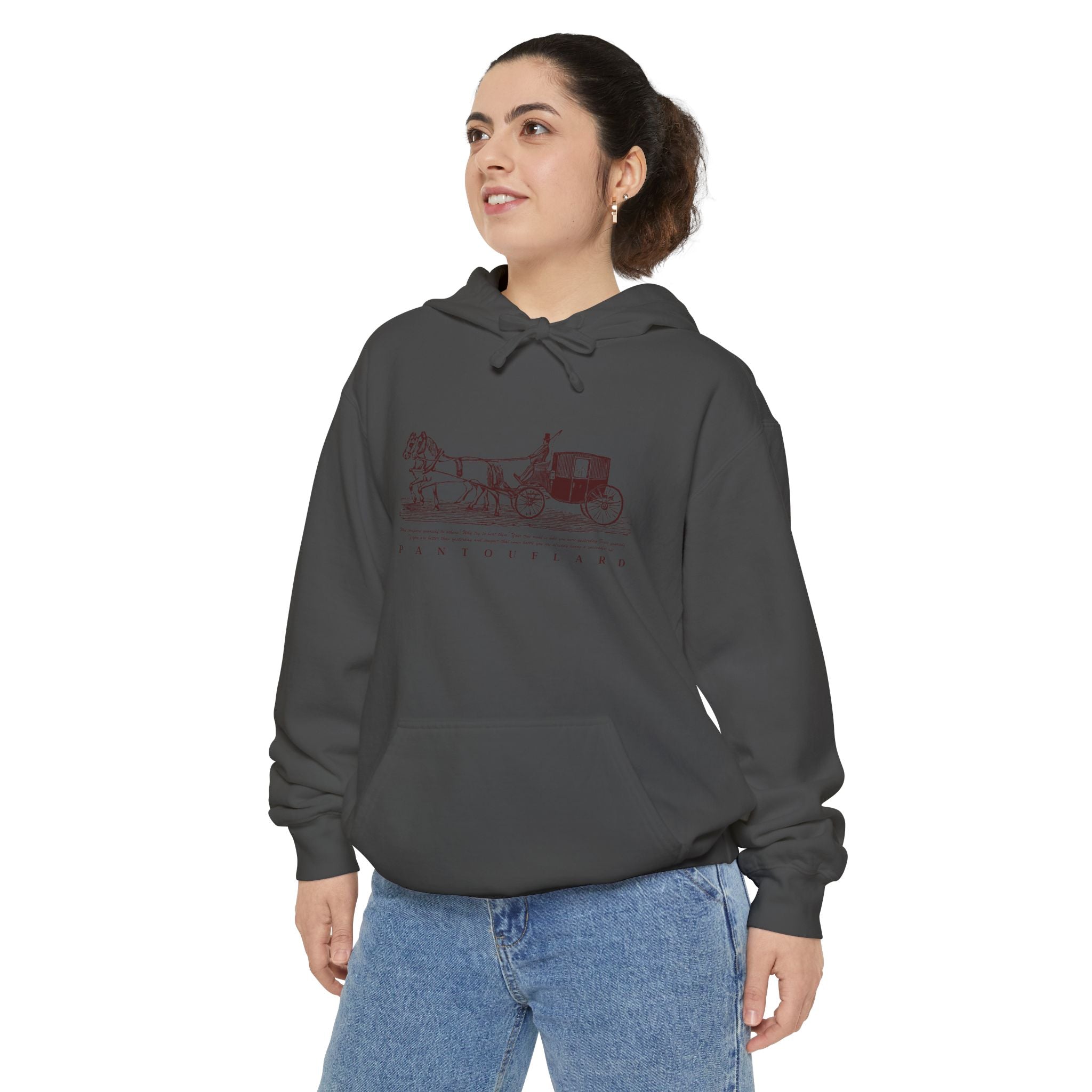 Old Money Equestrian Heritage Hoodie - The Heritage Carriage I (Premium Garment-Dyed Heavyweight Fleece)