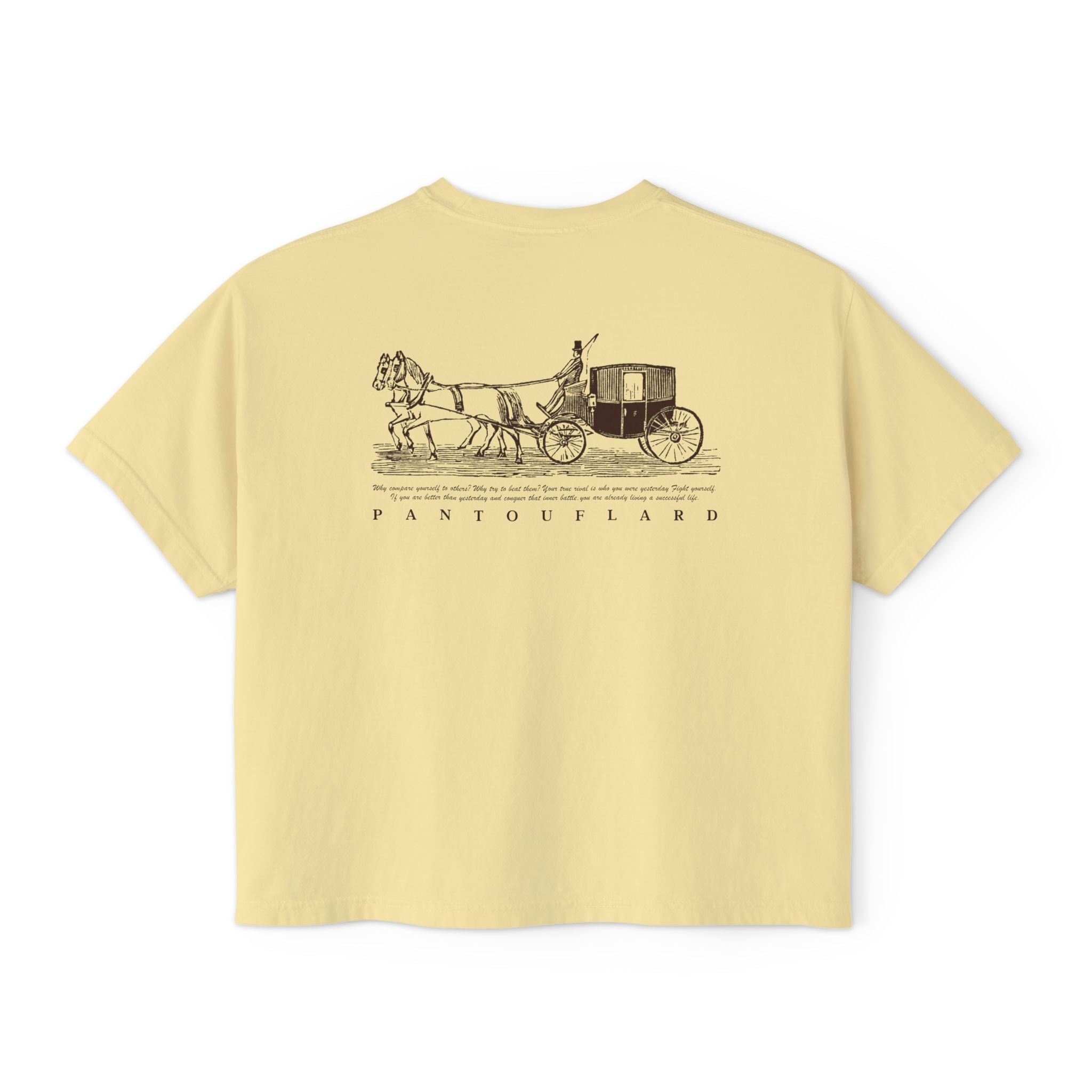 Old Money Equestrian Boxy Tee - The Timeless Carriage I (Comfort Colors 3023CL Back Print)