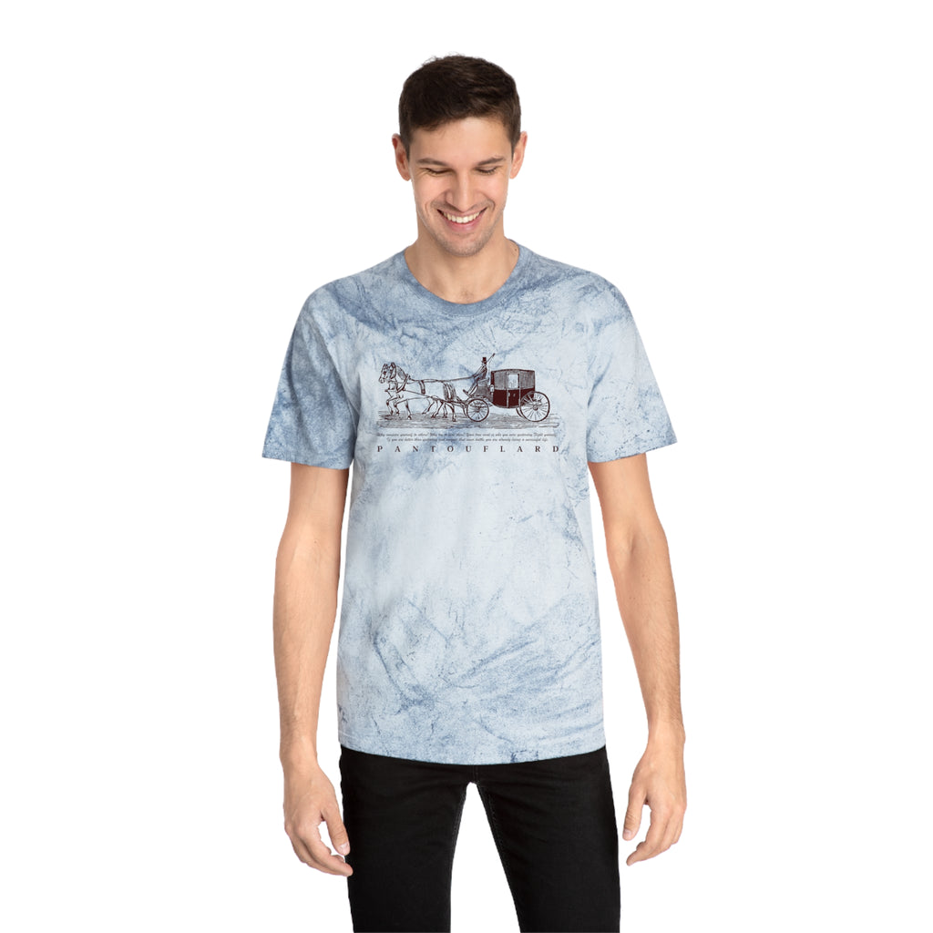 Unisex Grey Color Blast Vintage Carriage Graphic 100% Cotton T-Shirt