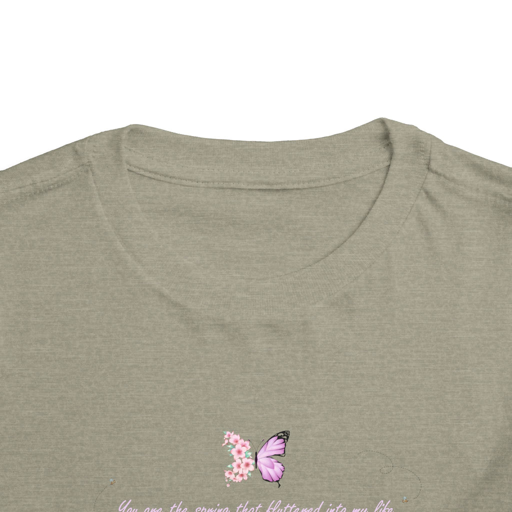 Toddler Yellow Floral Butterfly Spring Quote 100% Cotton Short Sleeve Tee