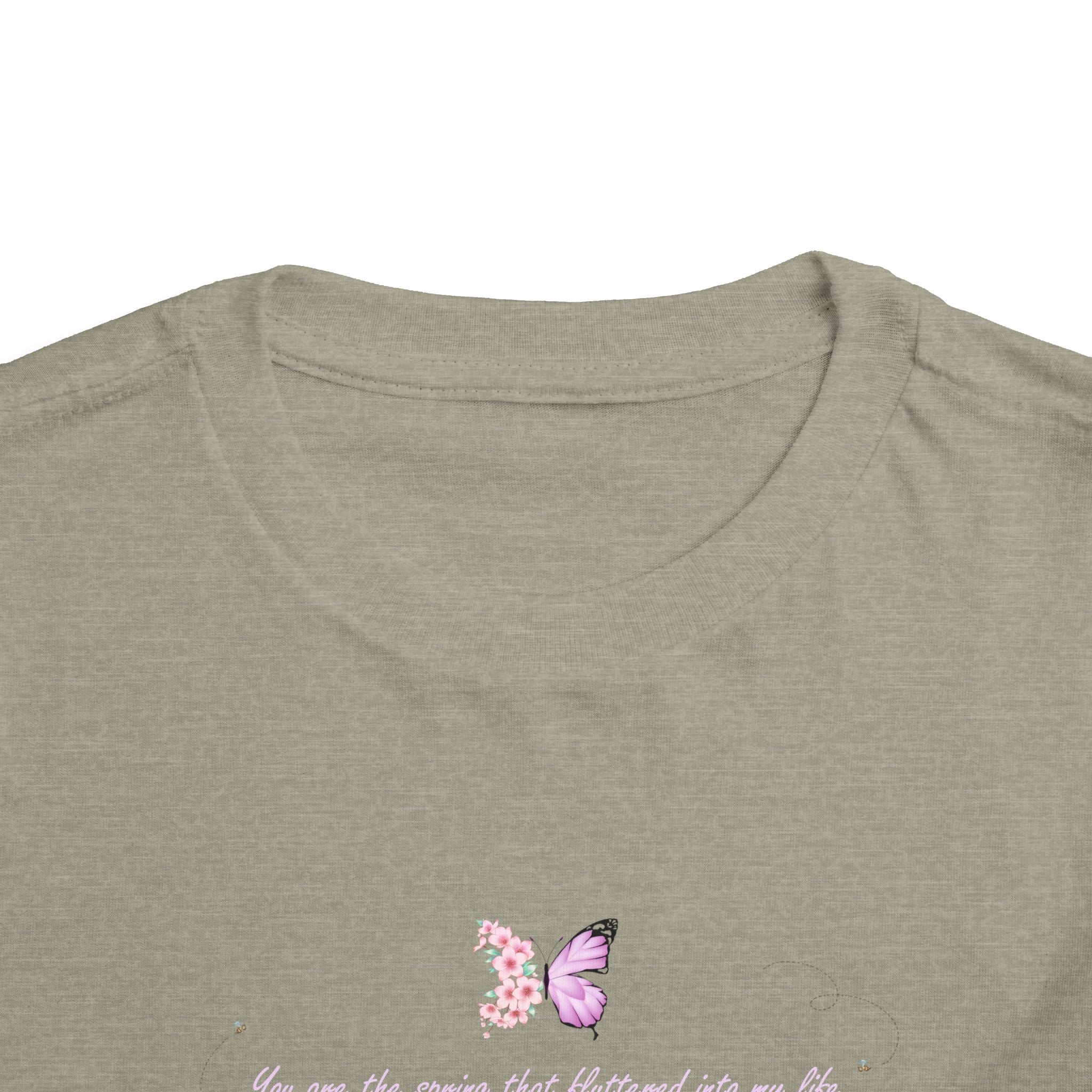 Toddler Yellow Floral Butterfly Spring Quote 100% Cotton Short Sleeve Tee