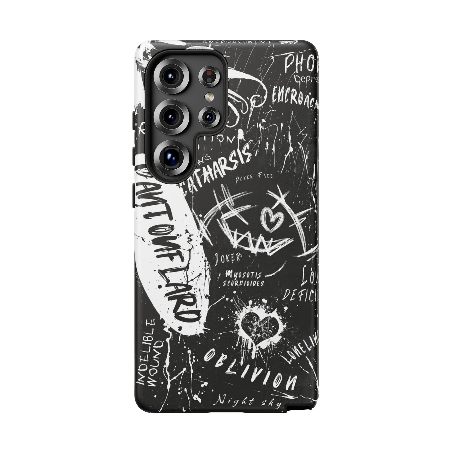 Fundas resistentes: funda atrevida para iPhone, Galaxy, Google Pixel, diseño de grafiti negro, estética urbana, regalo para amantes del arte, accesorios de teléfono modernos, estilo callejero