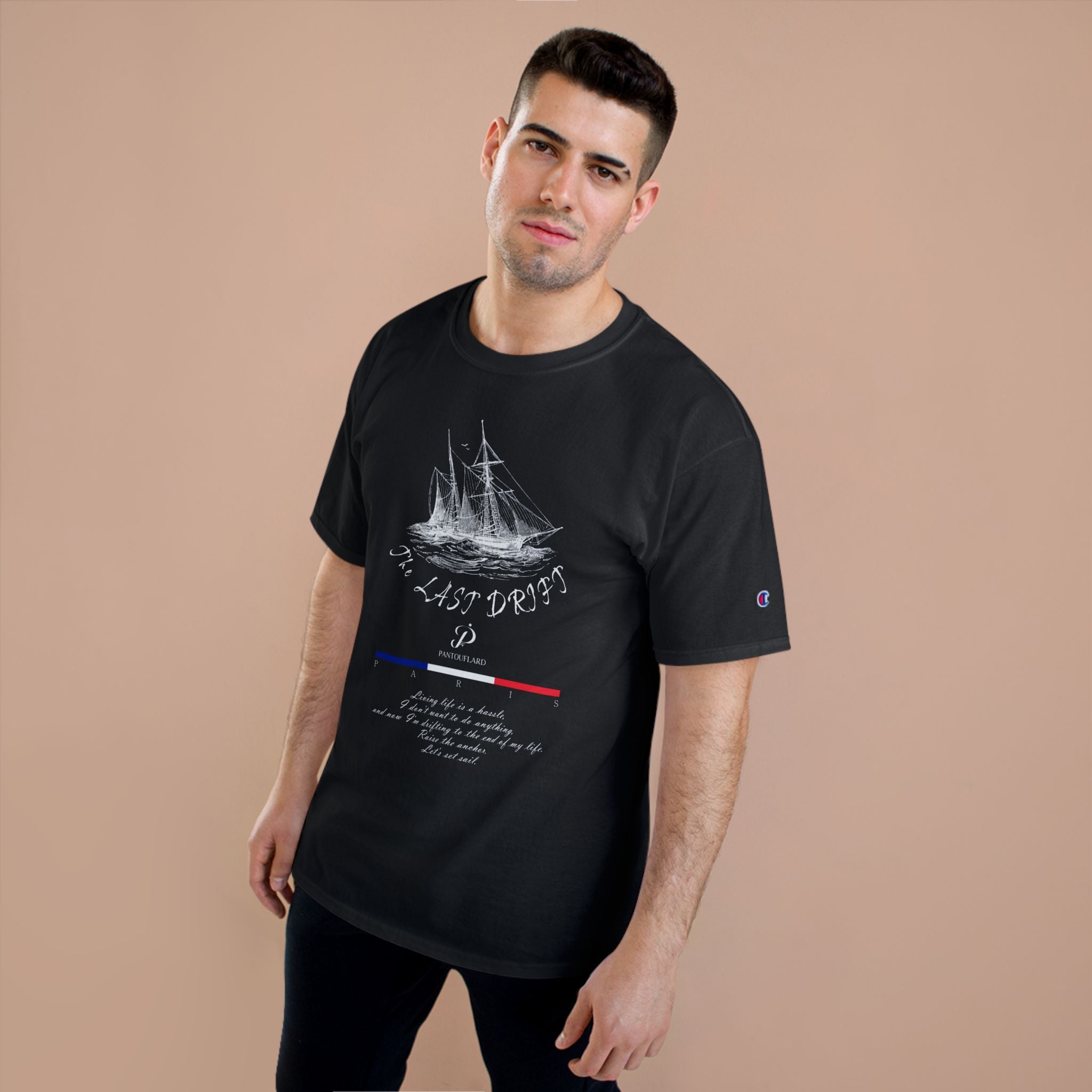 Champion Unisex Black Last Drift Cotton T-Shirt