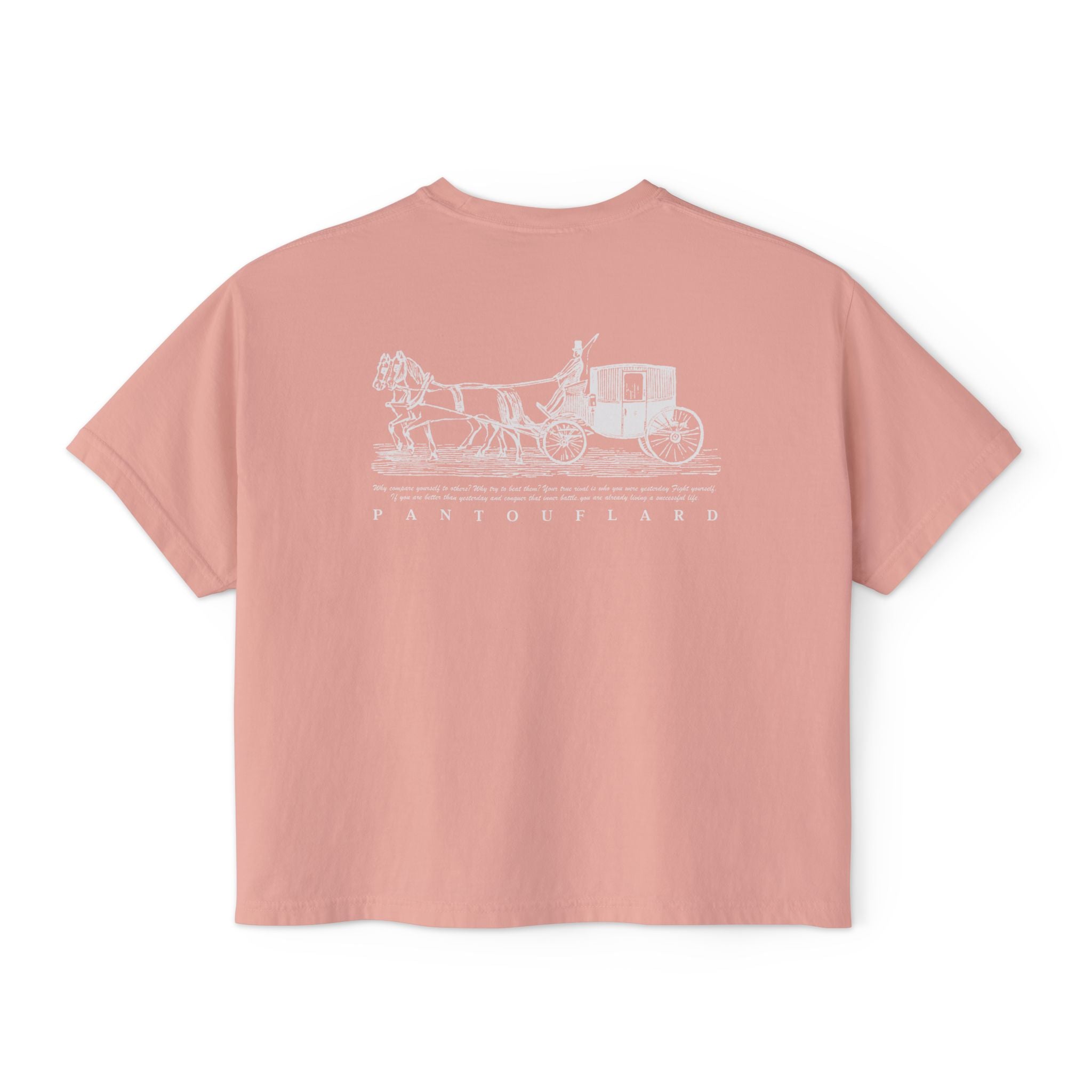 Old Money Equestrian Boxy Tee - The Timeless Carriage II (Comfort Colors 3023CL Back Print)