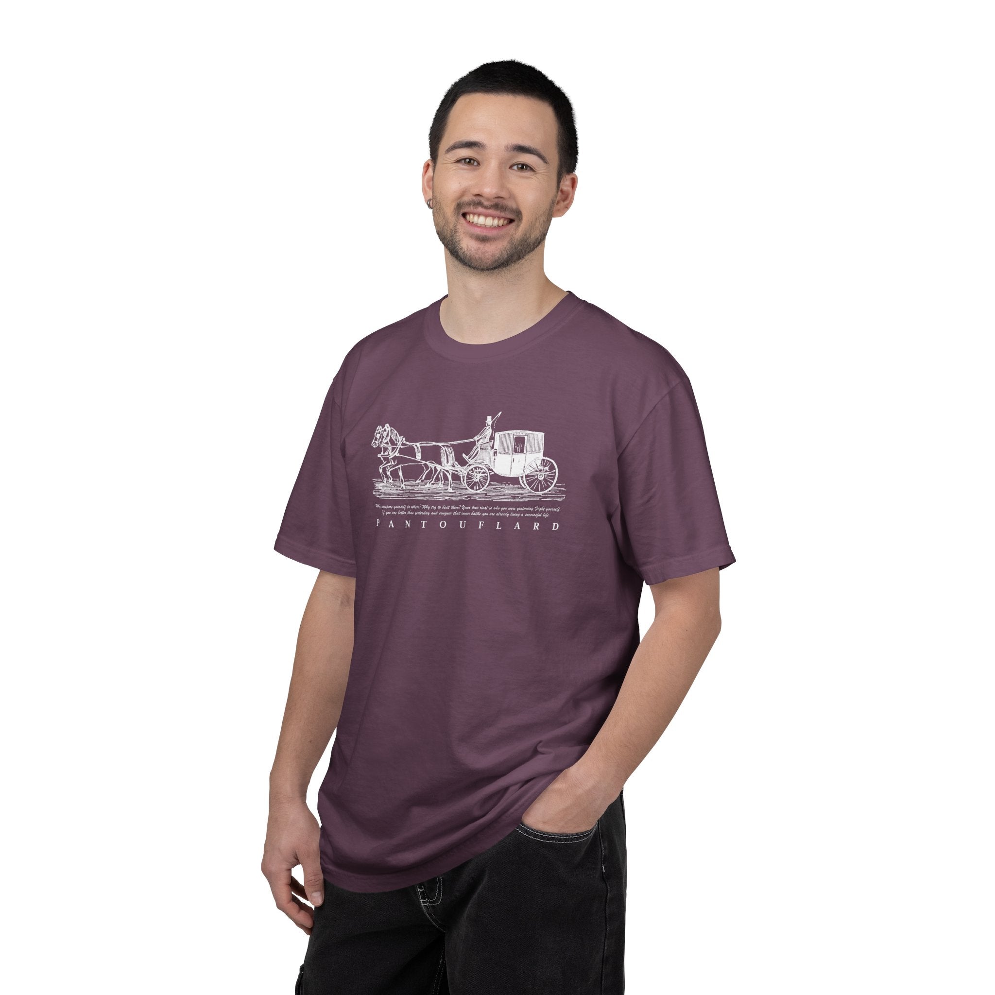 Unisex Burnt Orange Hanes Vintage Carriage Graphic 100% Cotton T-Shirt