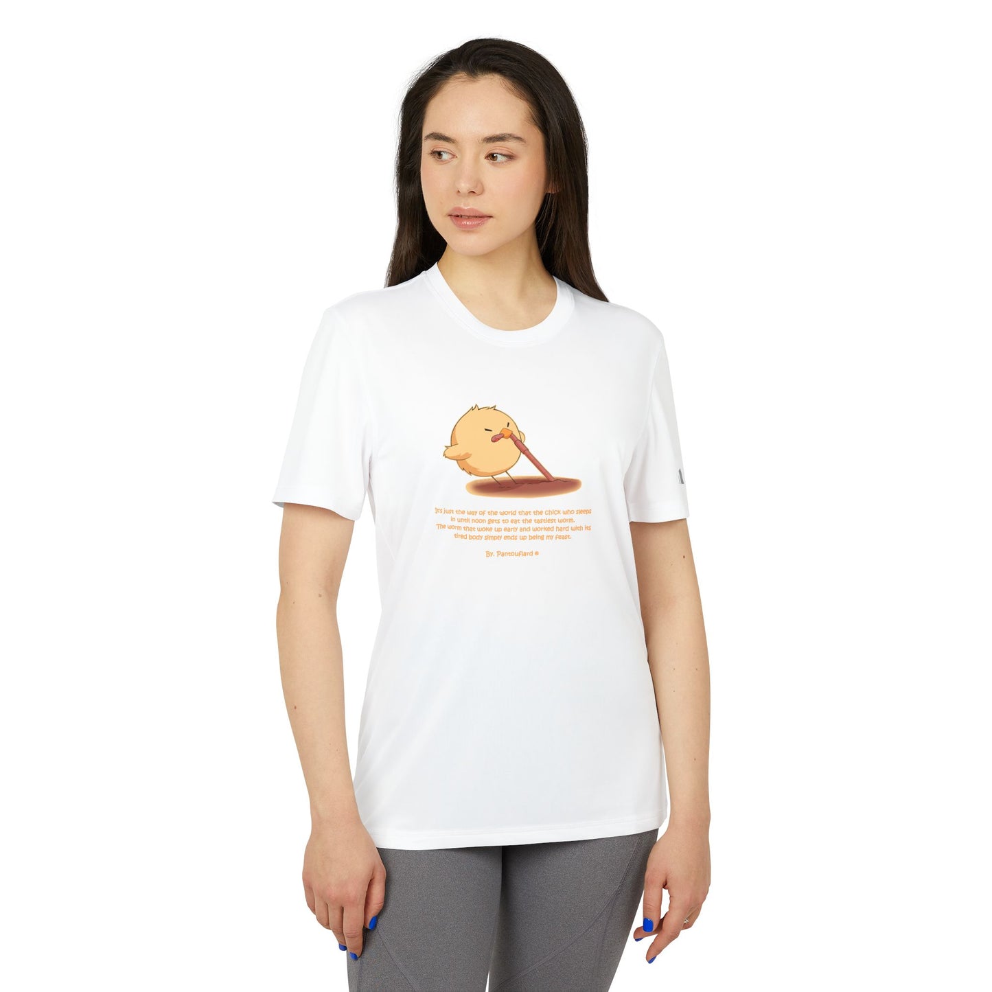 Adidas Cute Chick Cartoon T-Shirt - Cute Sports Tee