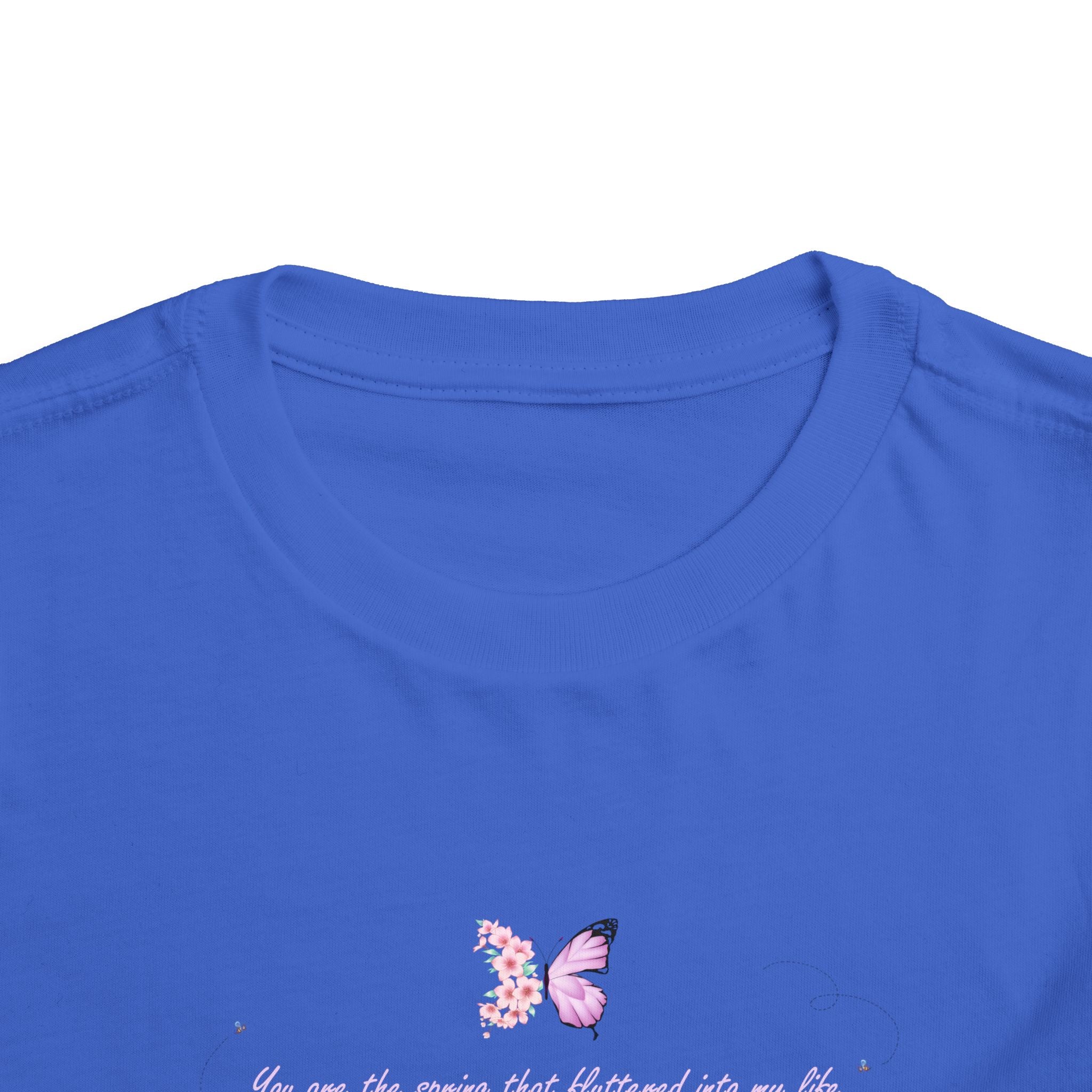 Toddler Yellow Floral Butterfly Spring Quote 100% Cotton Short Sleeve Tee