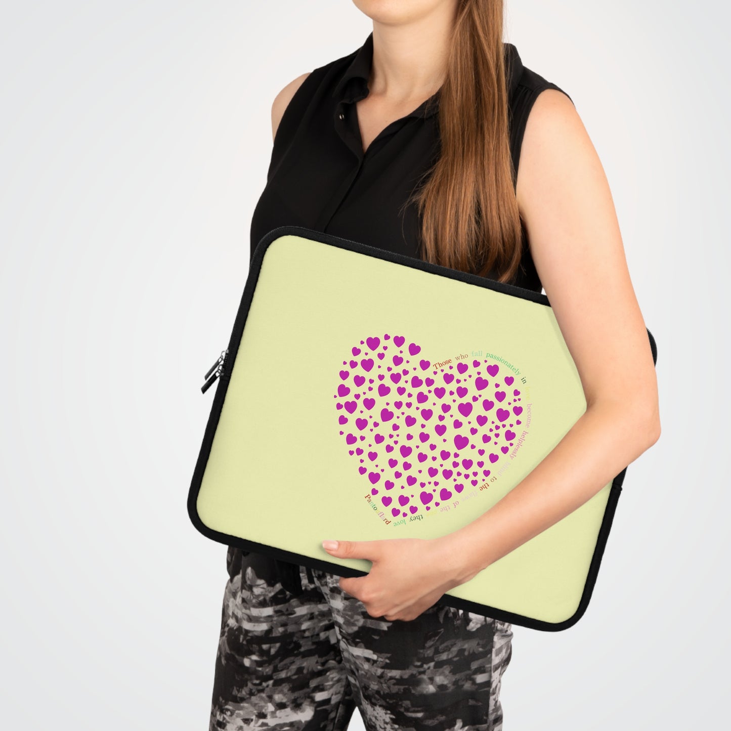 Pink Heart Laptop Sleeve