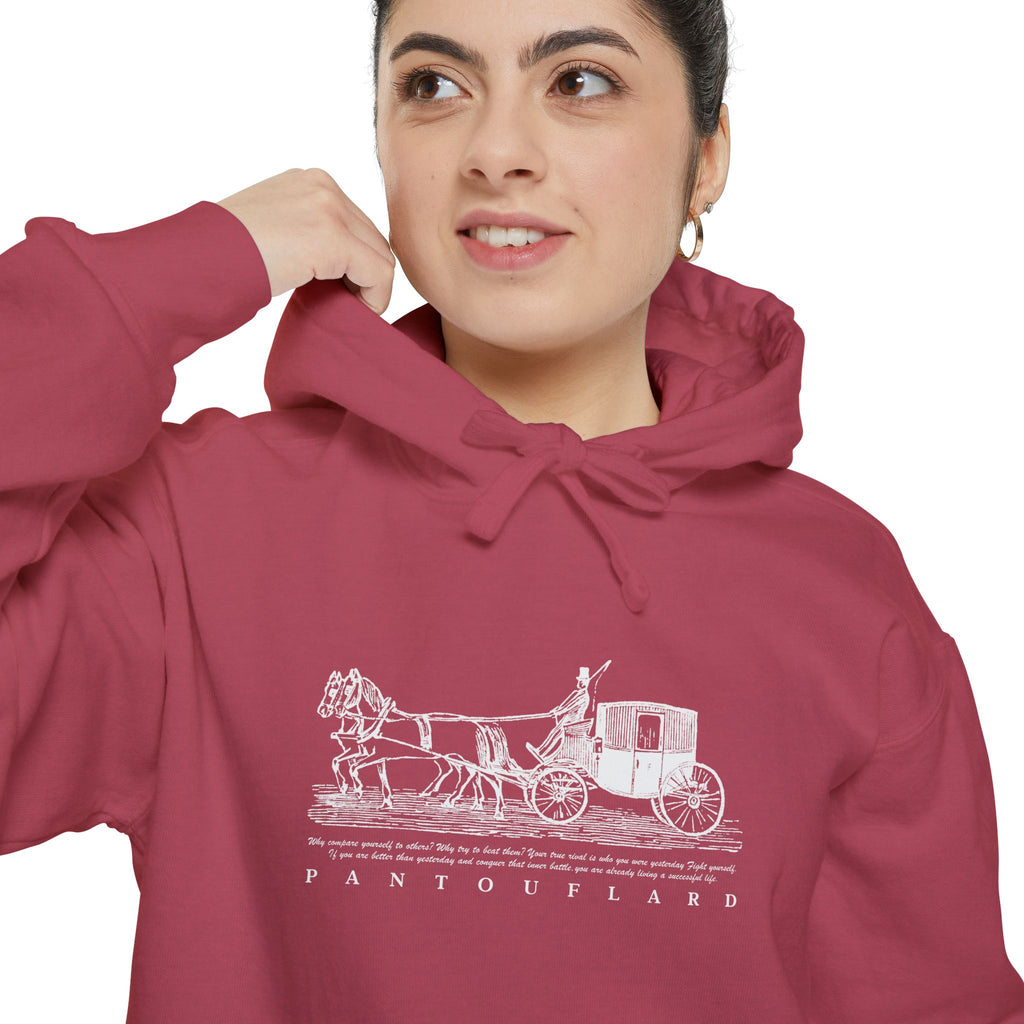 Old Money Equestrian Heritage Hoodie - The Heritage Carriage II (Premium Garment-Dyed Heavyweight Fleece)