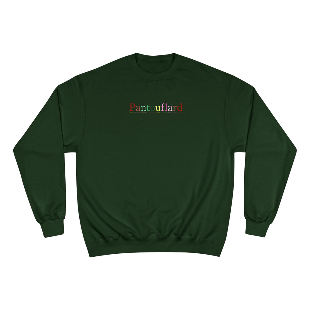 Old Money Aesthetic Champion Crewneck - Pantouflard Pastel Logo (Sustainable Eco-Fleece Sweatshirt)
