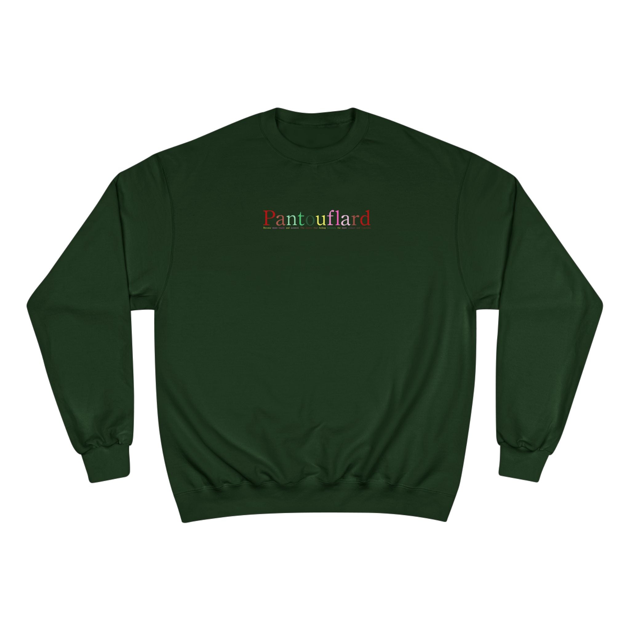 Old Money Aesthetic Champion Crewneck - Pantouflard Pastel Logo (Sustainable Eco-Fleece Sweatshirt)