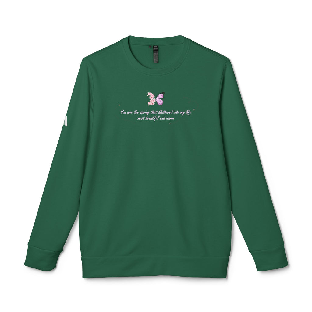 Unisex Navy Blue Floral Butterfly Spring Quote BCI Cotton Adidas Sweatshirt