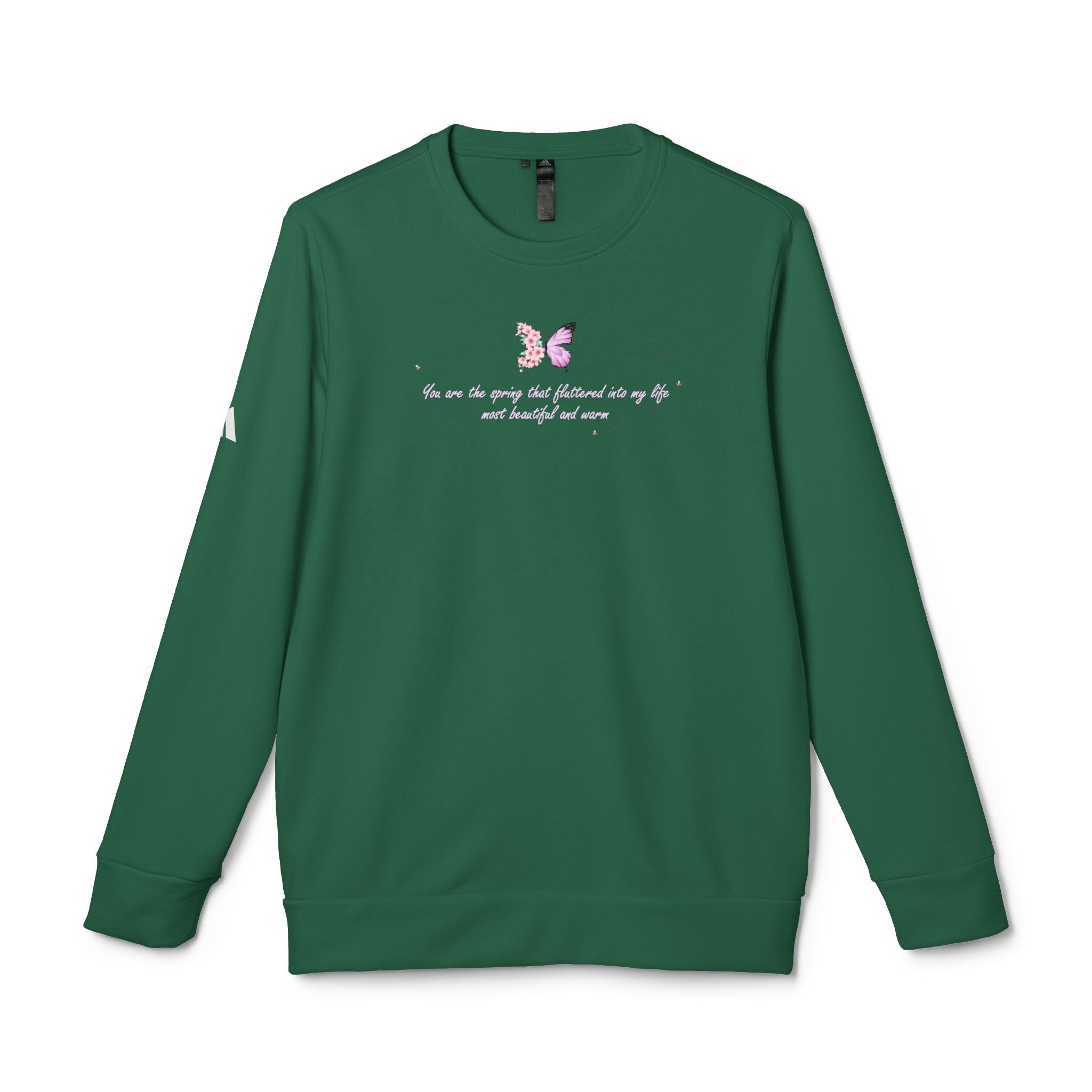 Unisex Navy Blue Floral Butterfly Spring Quote BCI Cotton Adidas Sweatshirt