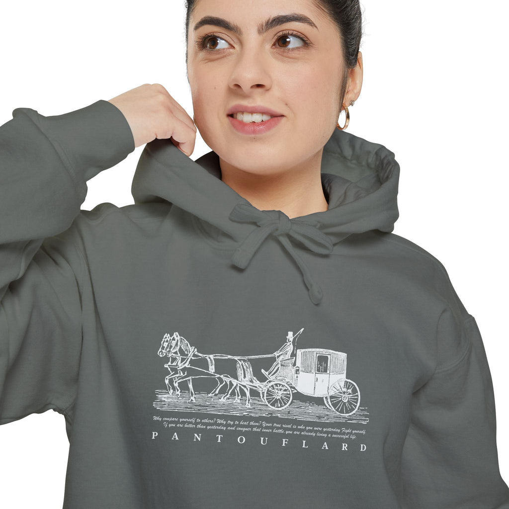 Old Money Equestrian Heritage Hoodie - The Heritage Carriage II (Premium Garment-Dyed Heavyweight Fleece)