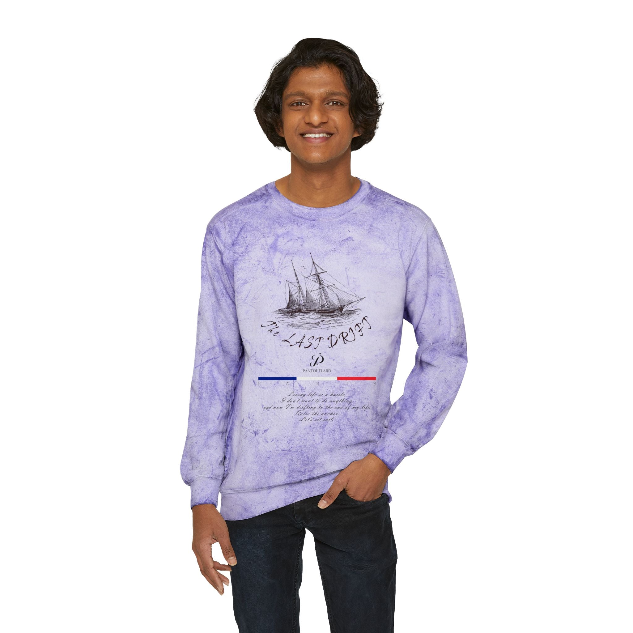 Old Money Nautical Grunge Crewneck - The Last Drift I (Comfort Colors Mineral Wash)