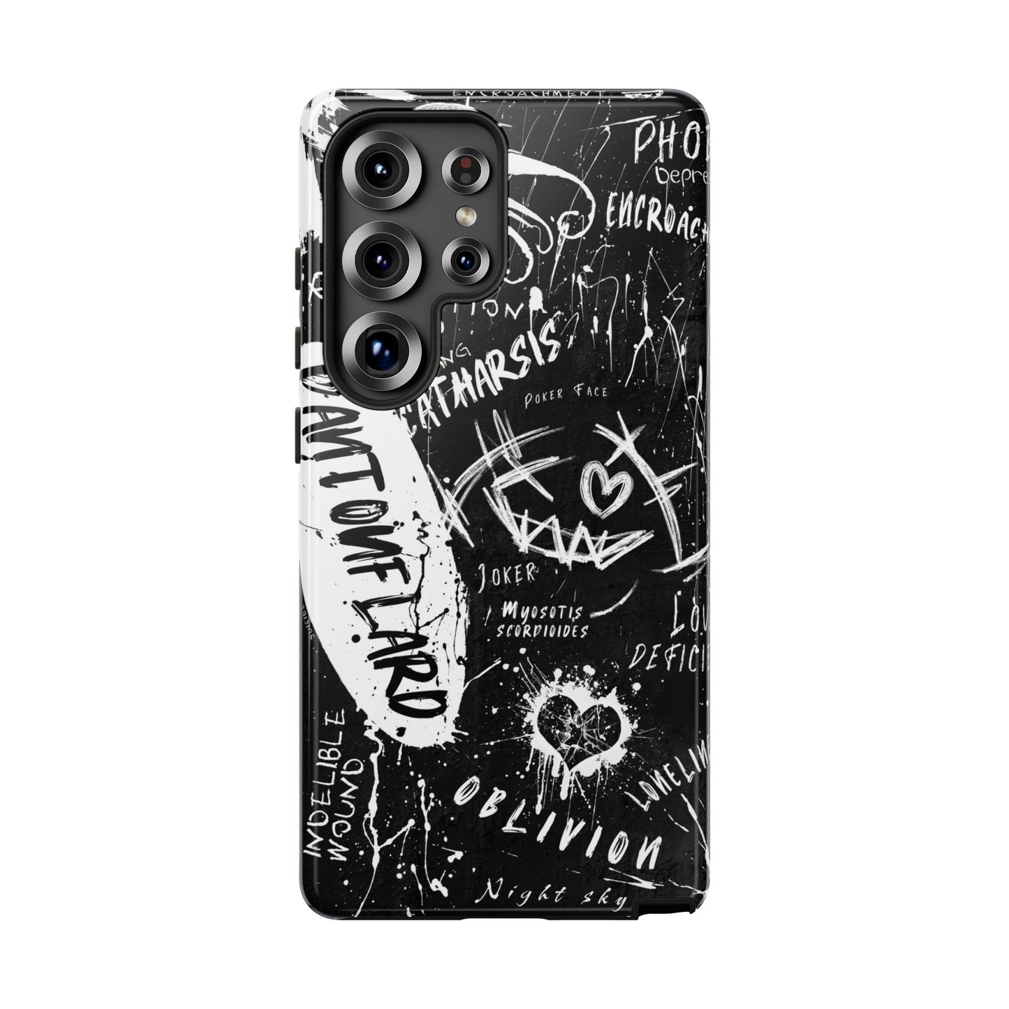 Fundas resistentes: funda atrevida para iPhone, Galaxy, Google Pixel, diseño de grafiti negro, estética urbana, regalo para amantes del arte, accesorios de teléfono modernos, estilo callejero