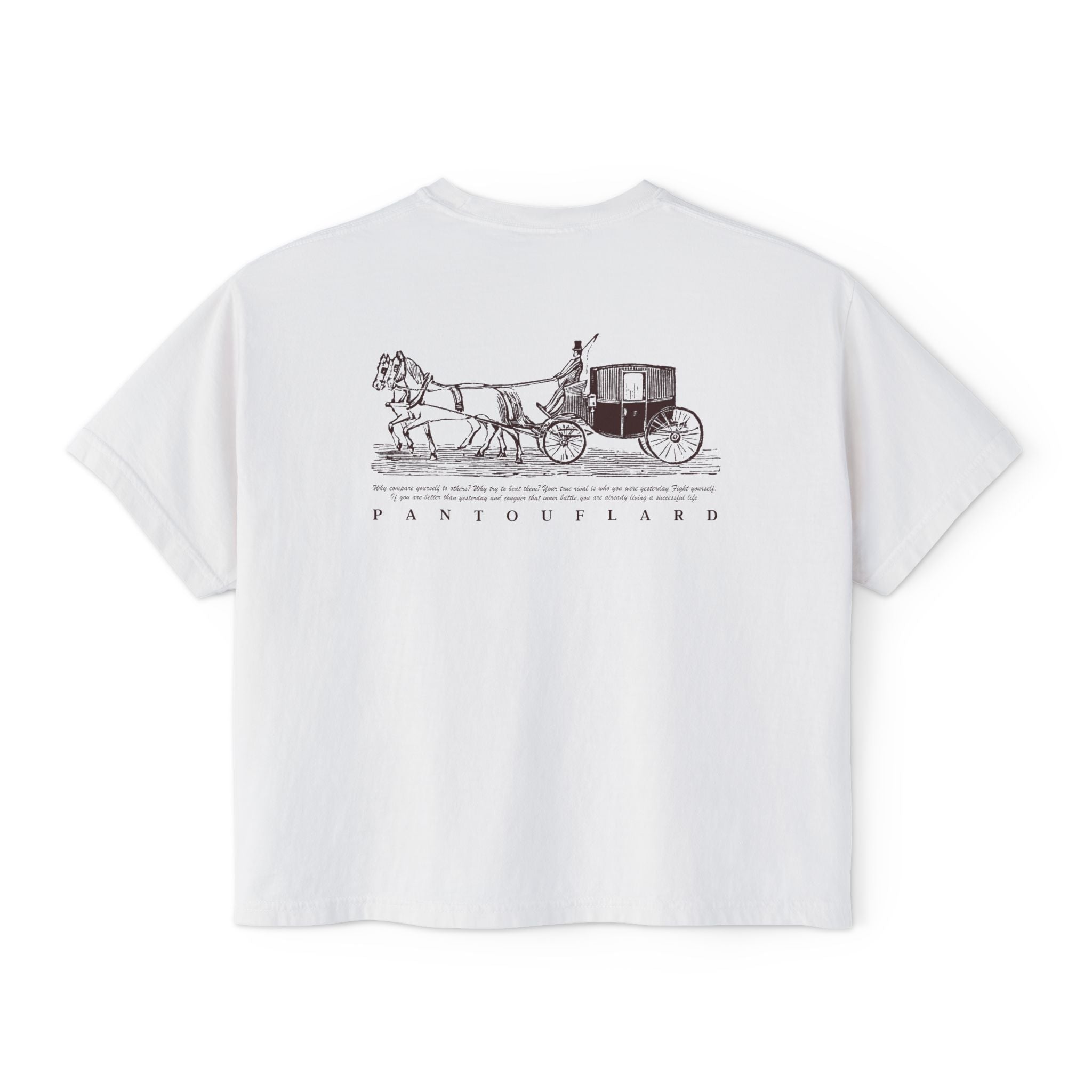 Old Money Equestrian Boxy Tee - The Timeless Carriage I (Comfort Colors 3023CL Back Print)