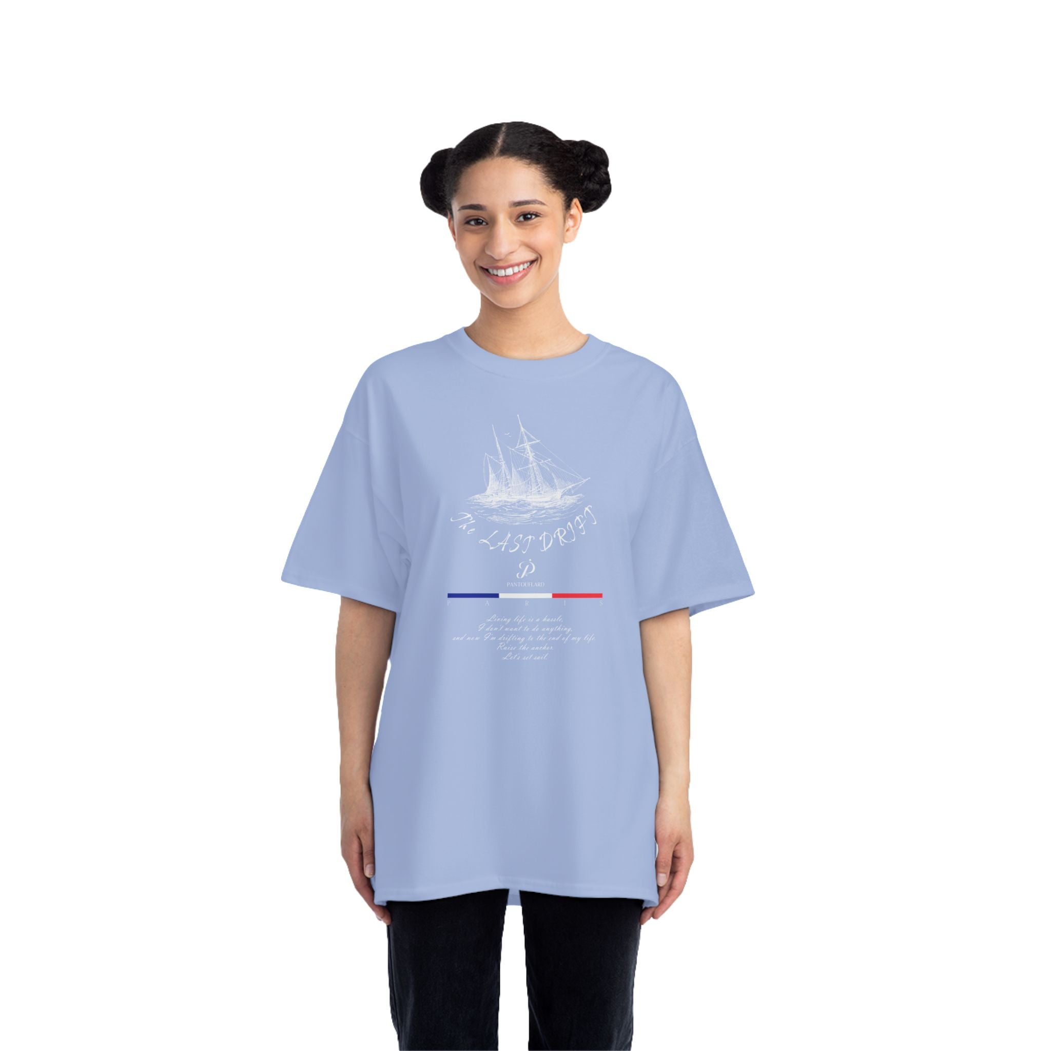Unisex Black Hanes Vintage Ship Graphic 100% Cotton T-Shirt